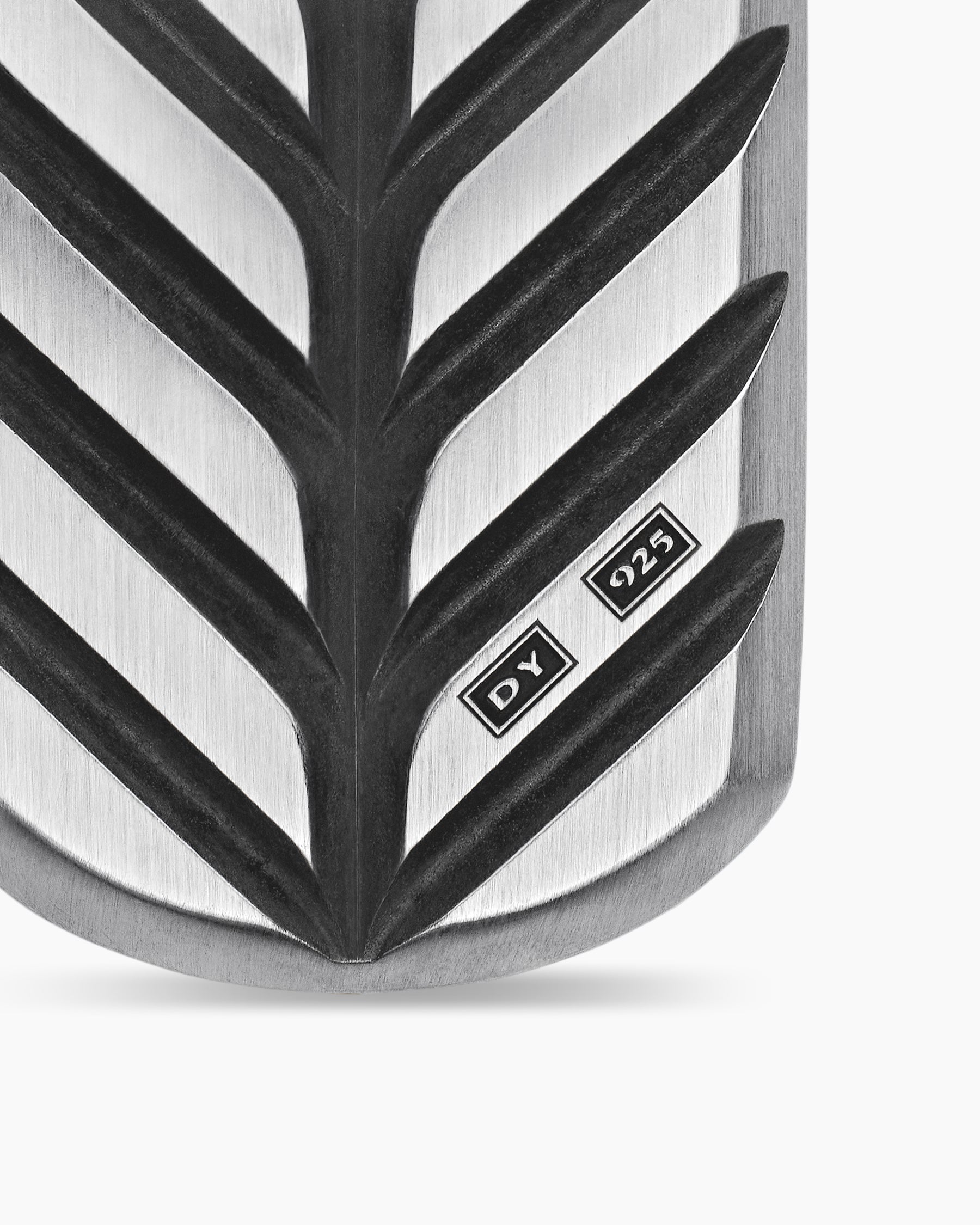 Chevron Tag in Sterling Silver with Black Diamonds, 27mm - Image 6
