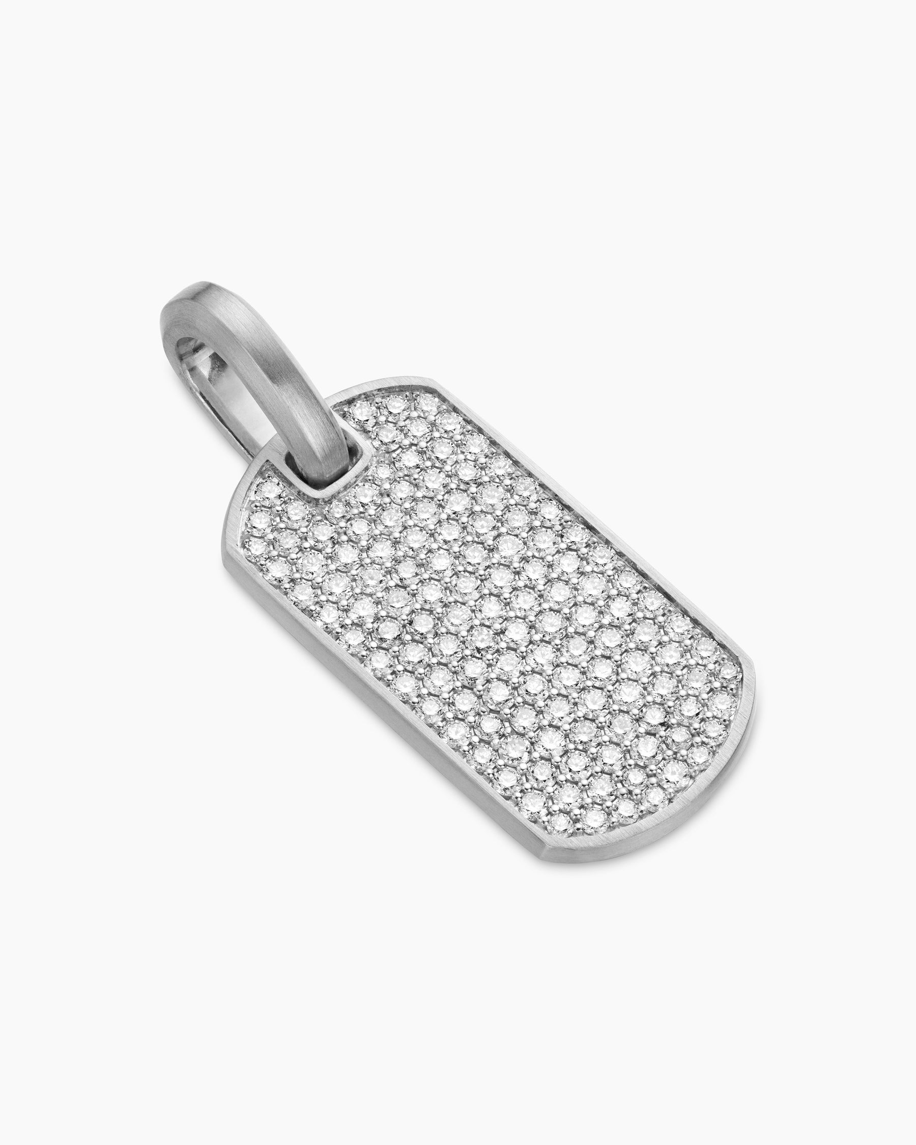 Chevron Tag in Sterling Silver with Diamonds, 27mm - Image 3