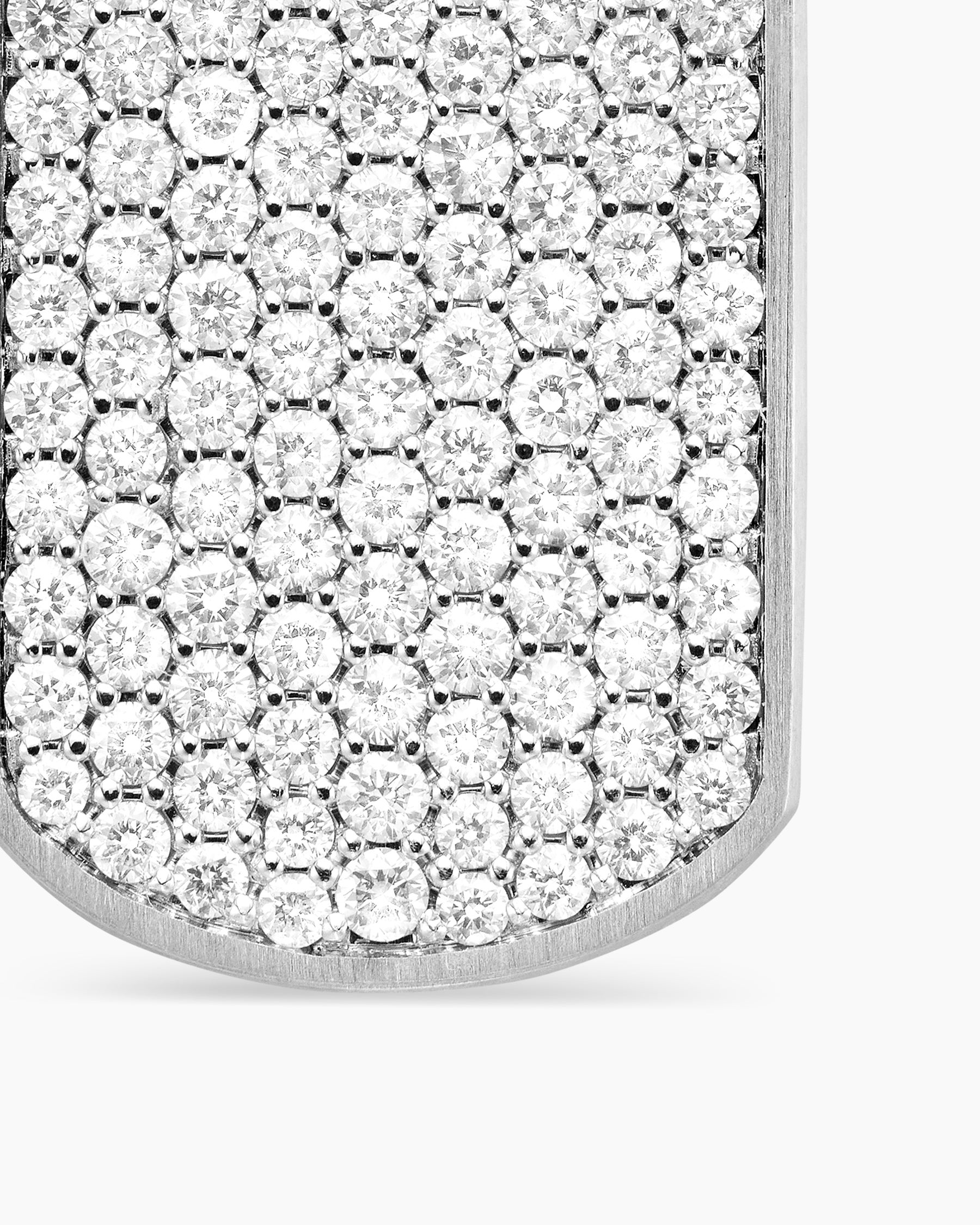 Chevron Tag in Sterling Silver with Diamonds, 27mm - Image 5