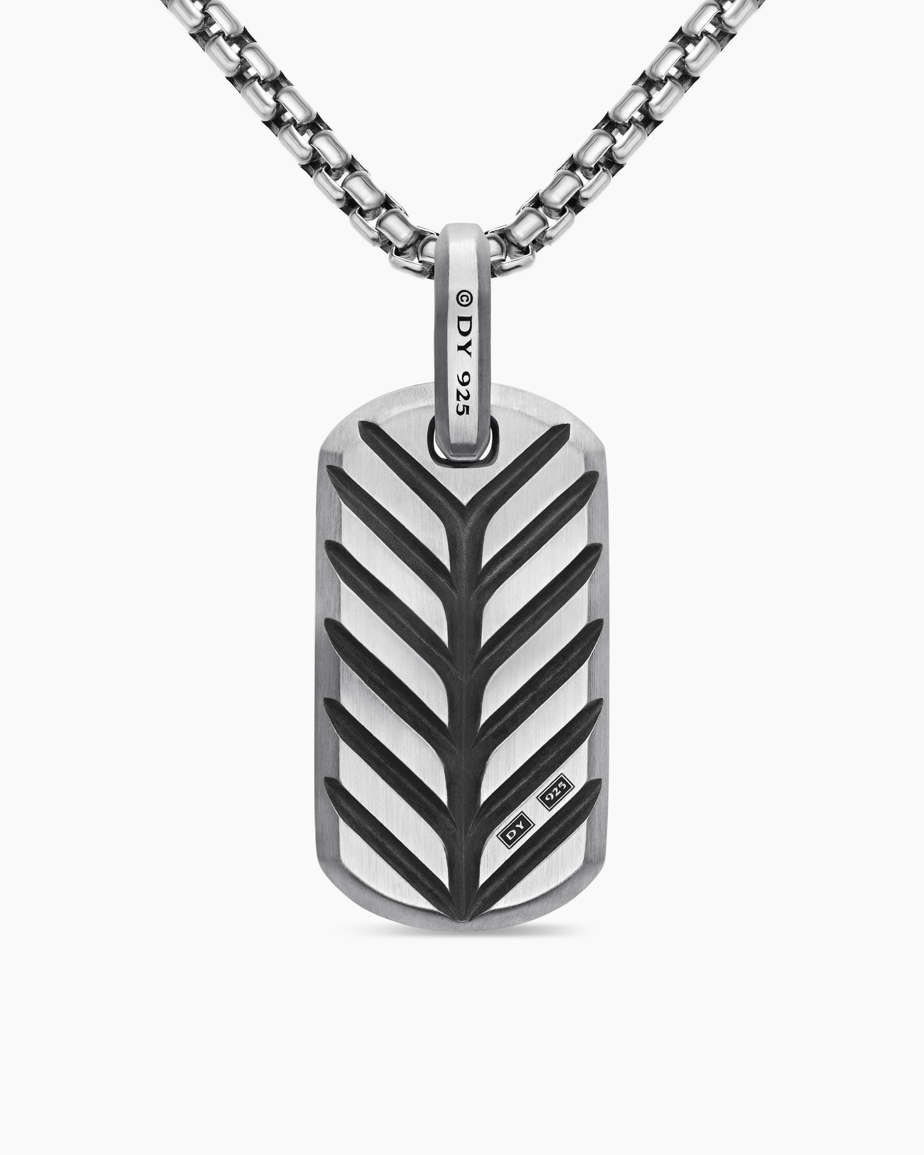Chevron Tag in Sterling Silver with Rainbow Pavé, 27mm - Image 4
