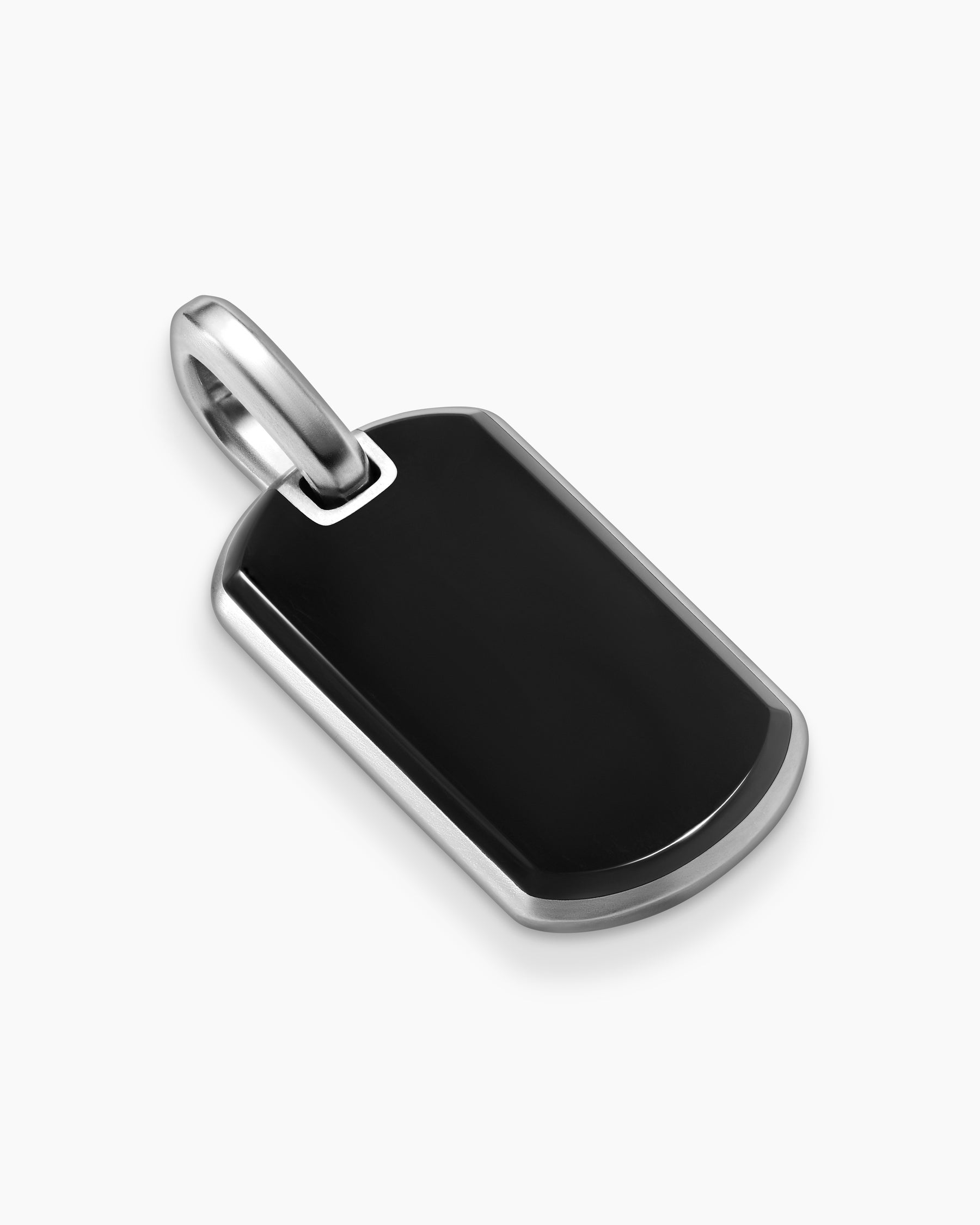 Chevron Tag in Sterling Silver with Black Onyx, 27mm - Image 3