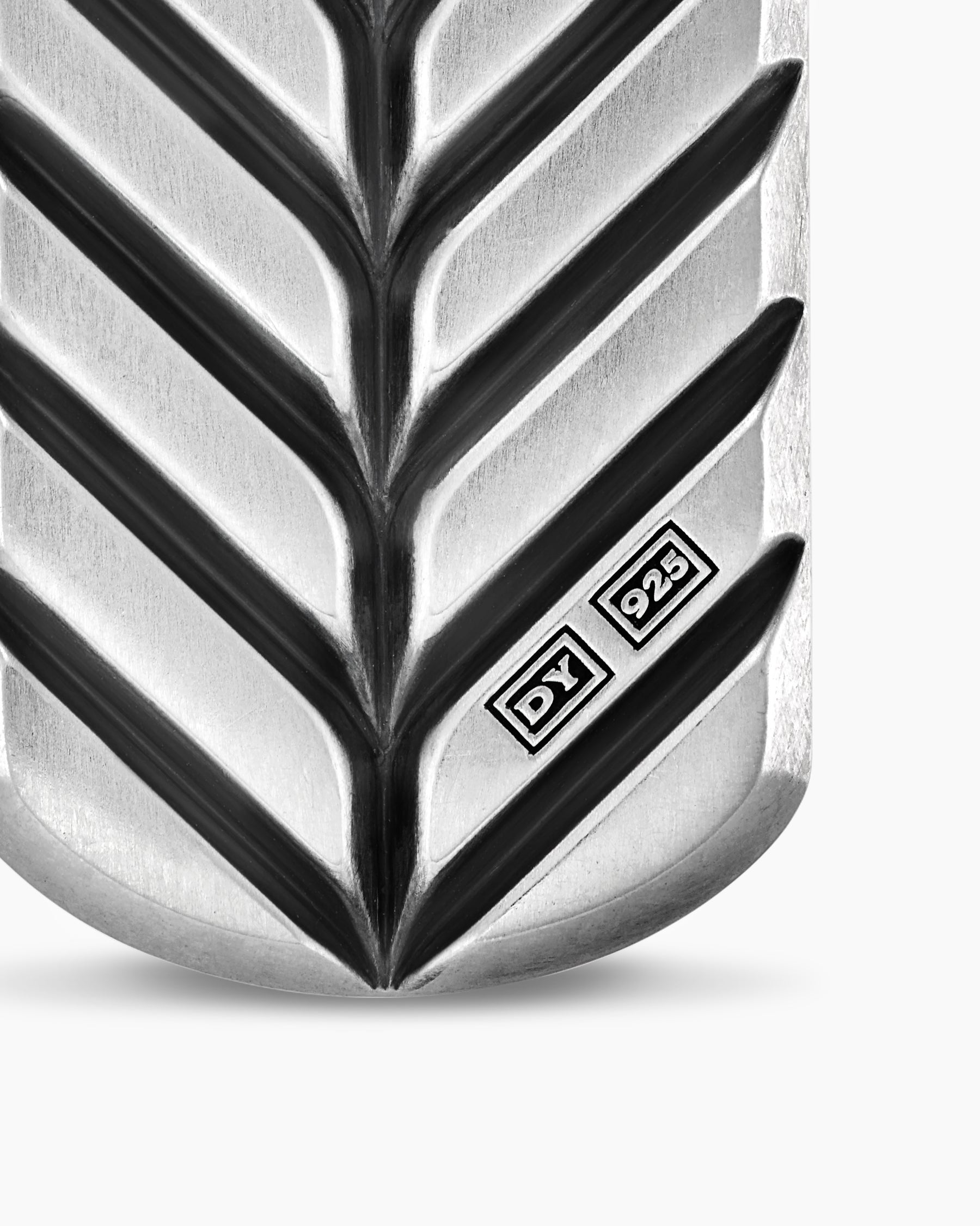 Chevron Tag in Sterling Silver with Black Onyx, 27mm - Image 6