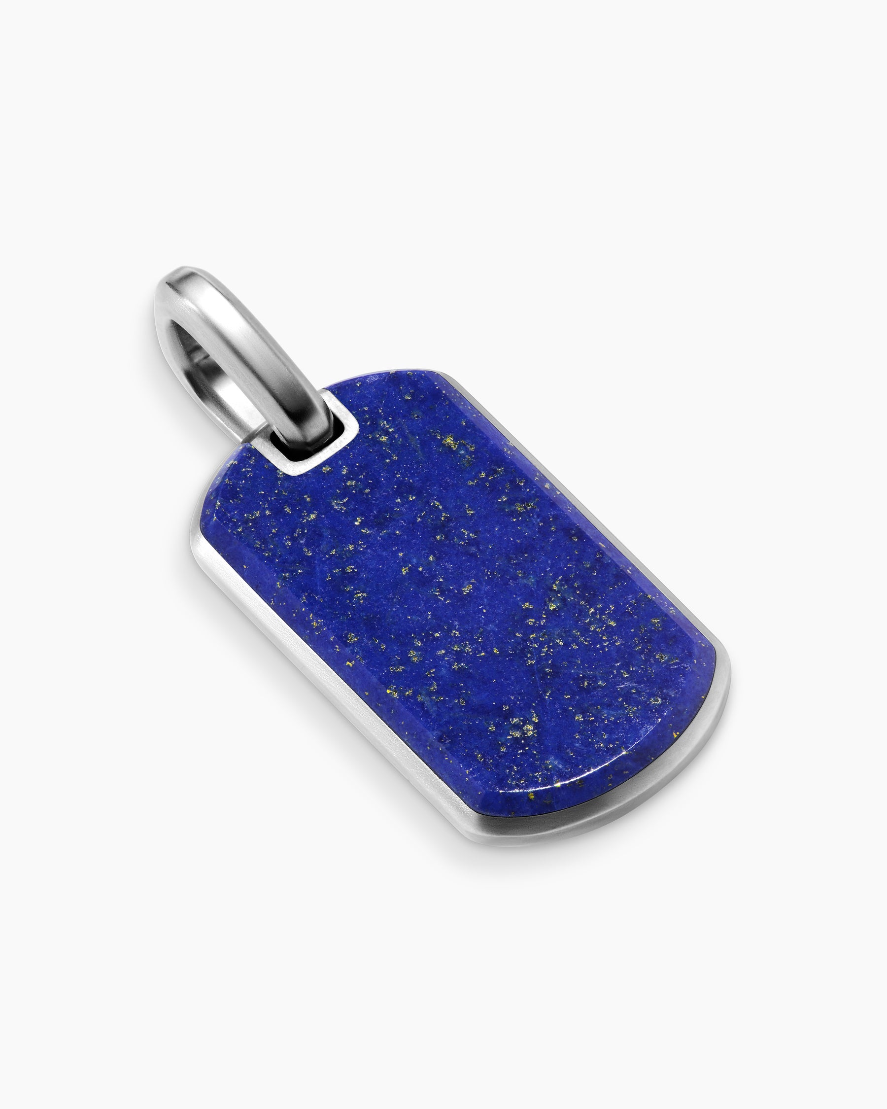 Chevron Tag in Sterling Silver with Lapis Lazuli, 27mm - Image 3