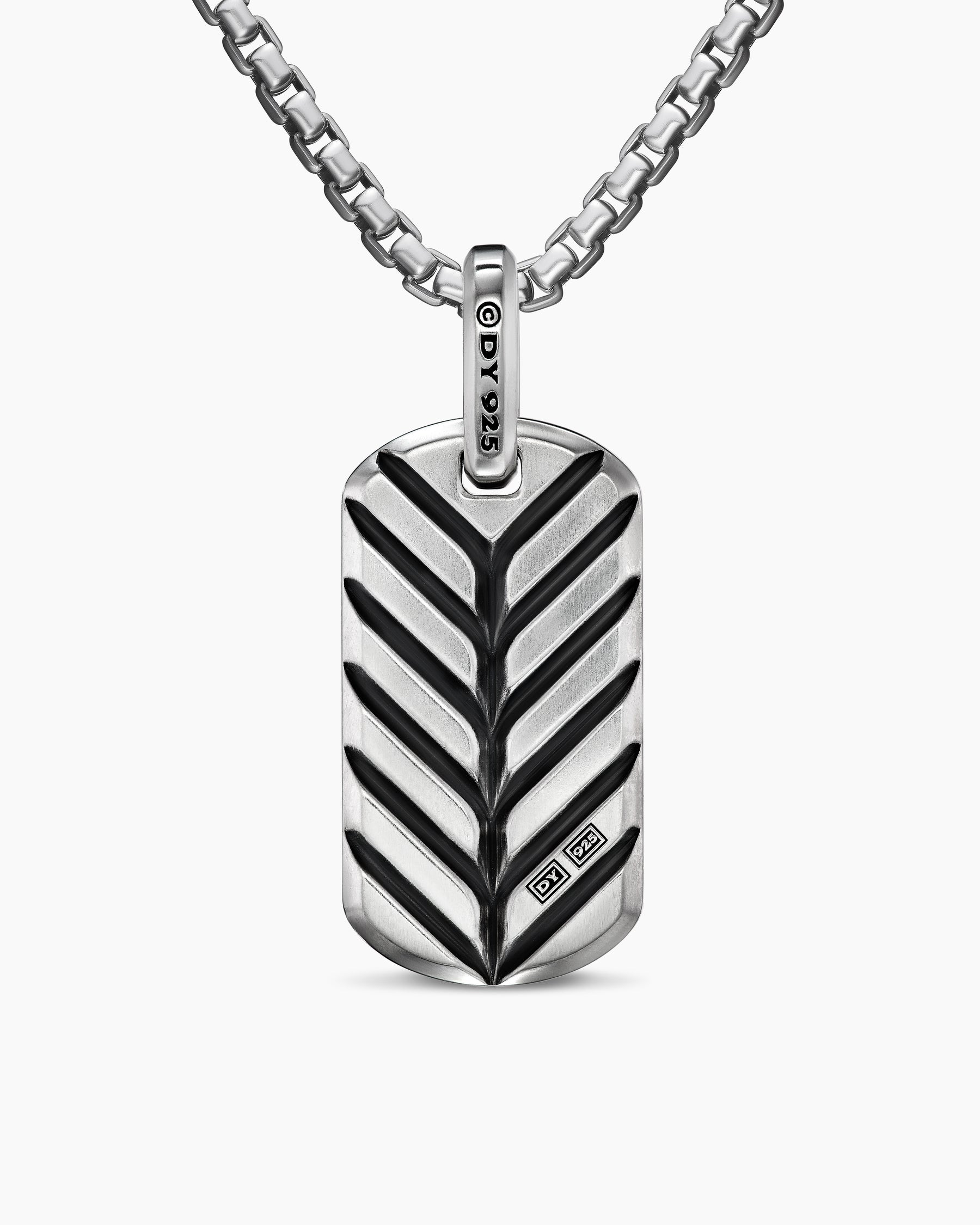 Chevron Tag in Sterling Silver with Lapis Lazuli, 27mm - Image 4