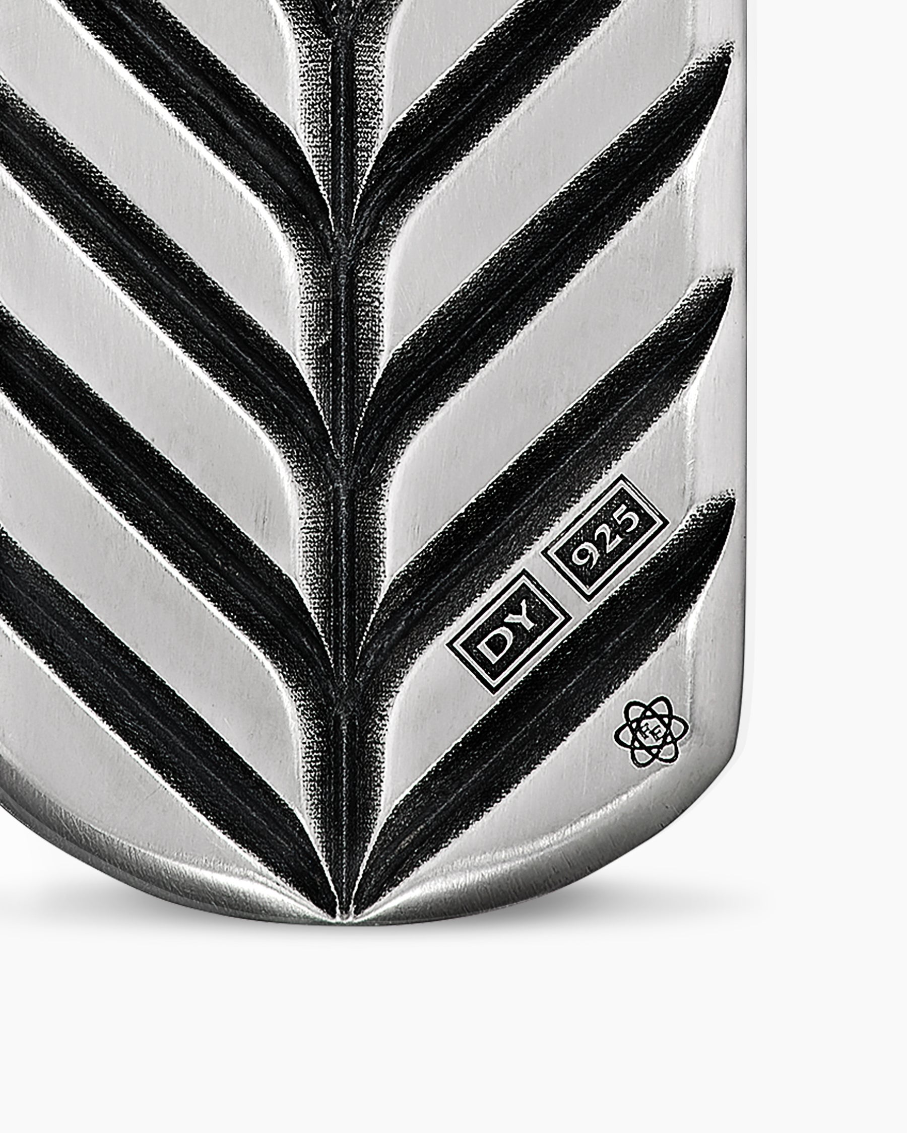 Chevron Tag in Sterling Silver with Meteorite, 27mm - Image 6