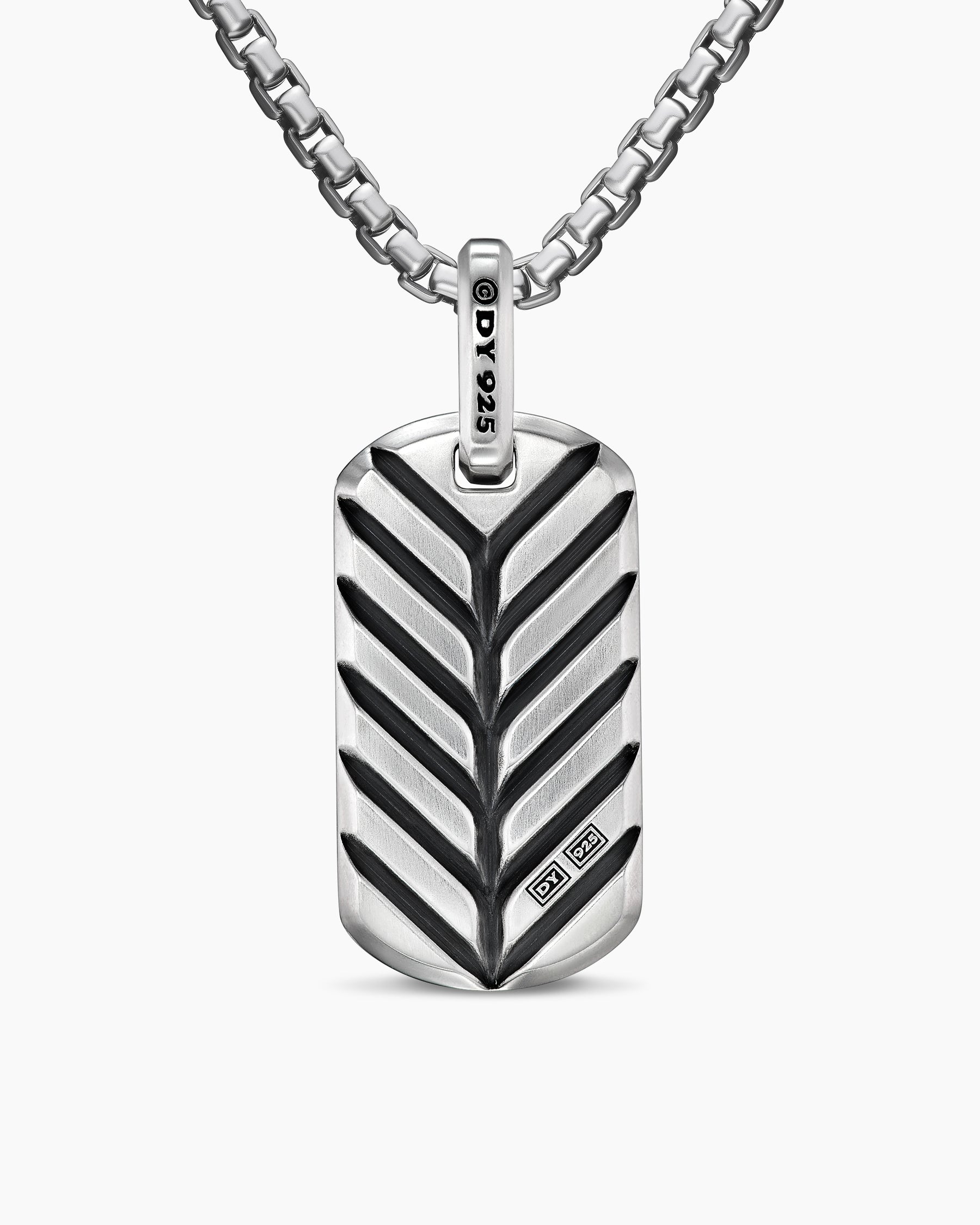Chevron Tag in Sterling Silver with Malachite, 27mm - Image 4