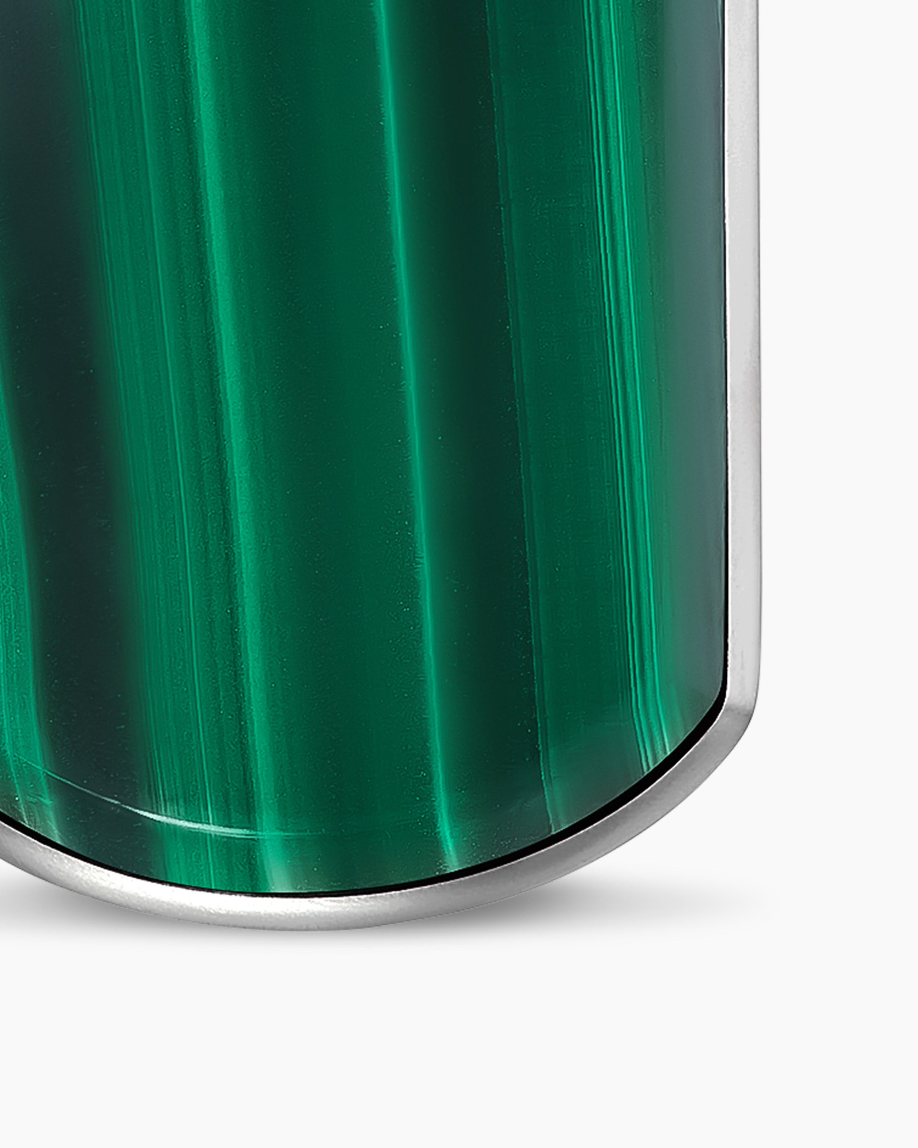 Chevron Tag in Sterling Silver with Malachite, 27mm - Image 5
