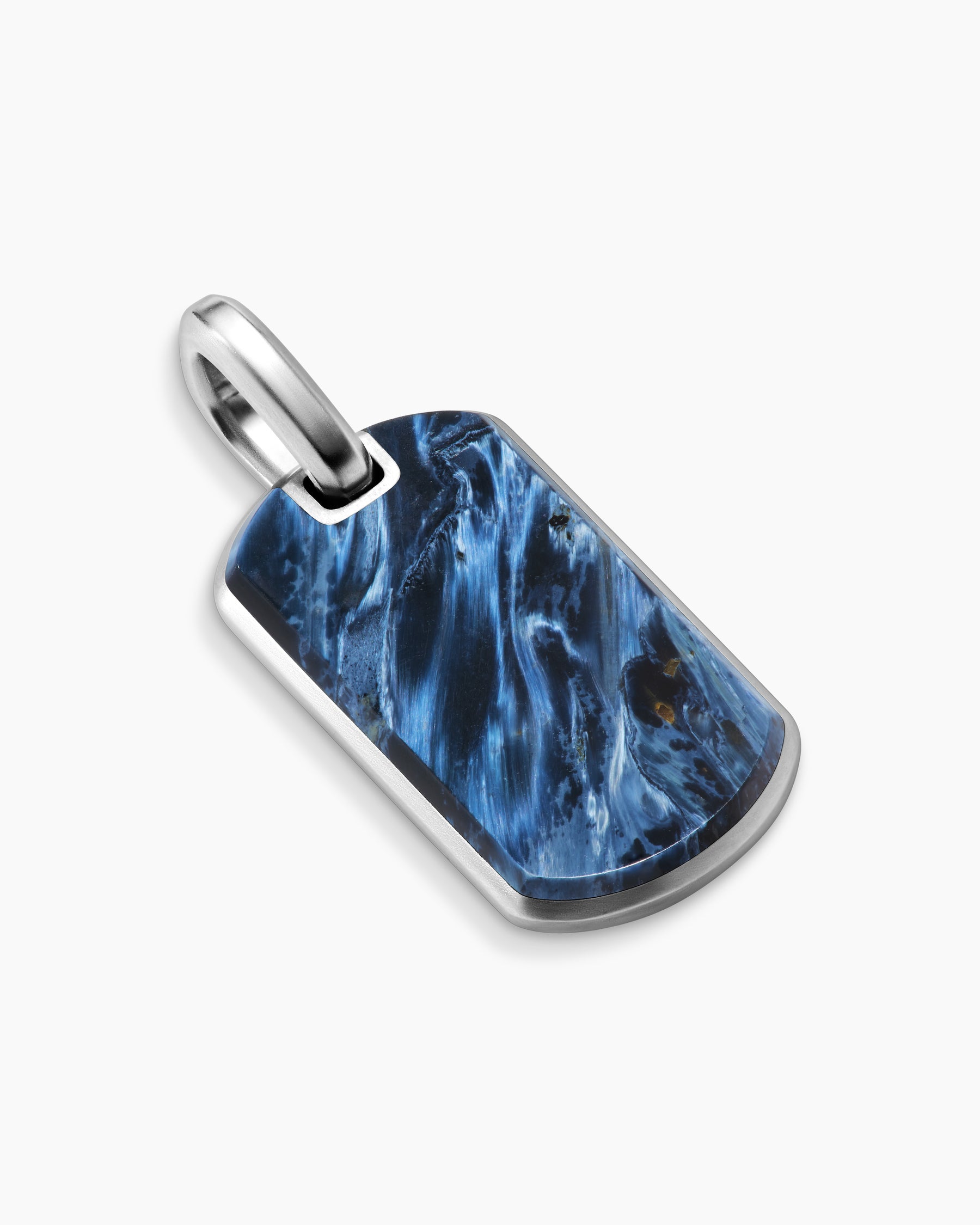 Chevron Tag in Sterling Silver with Pietersite, 27mm - Image 3