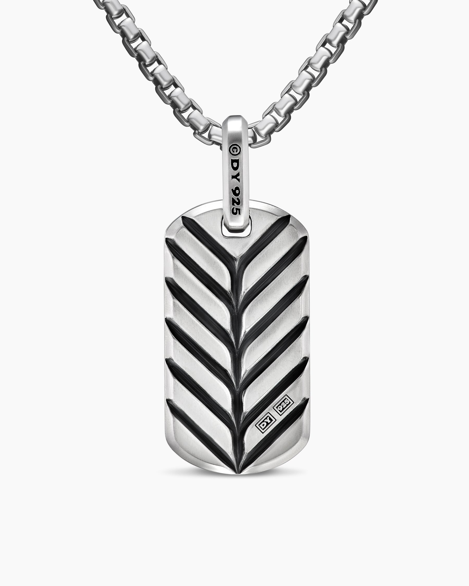 Chevron Tag in Sterling Silver with Pietersite, 27mm - Image 4