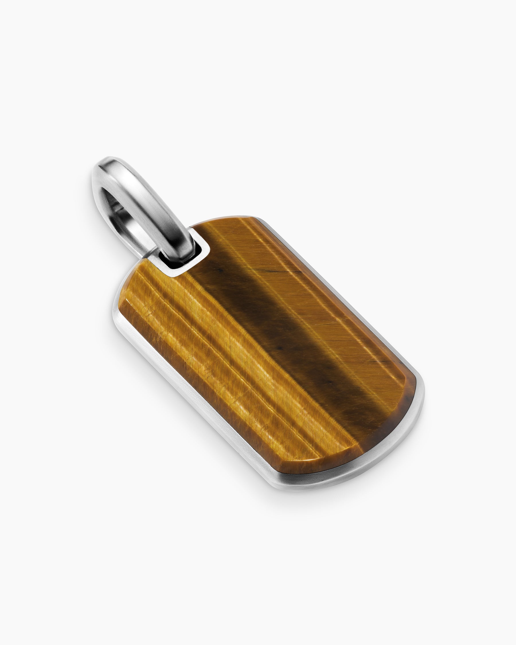 Chevron Tag in Sterling Silver with Tiger's Eye, 27mm - Image 3