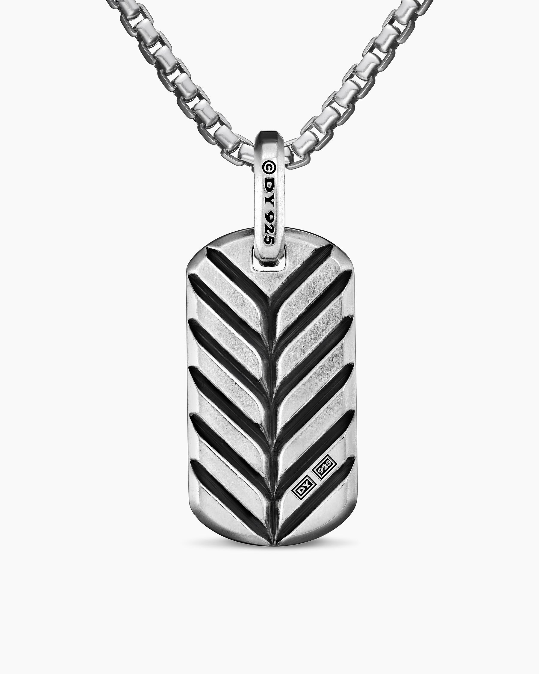Chevron Tag in Sterling Silver with Tiger's Eye, 27mm - Image 4