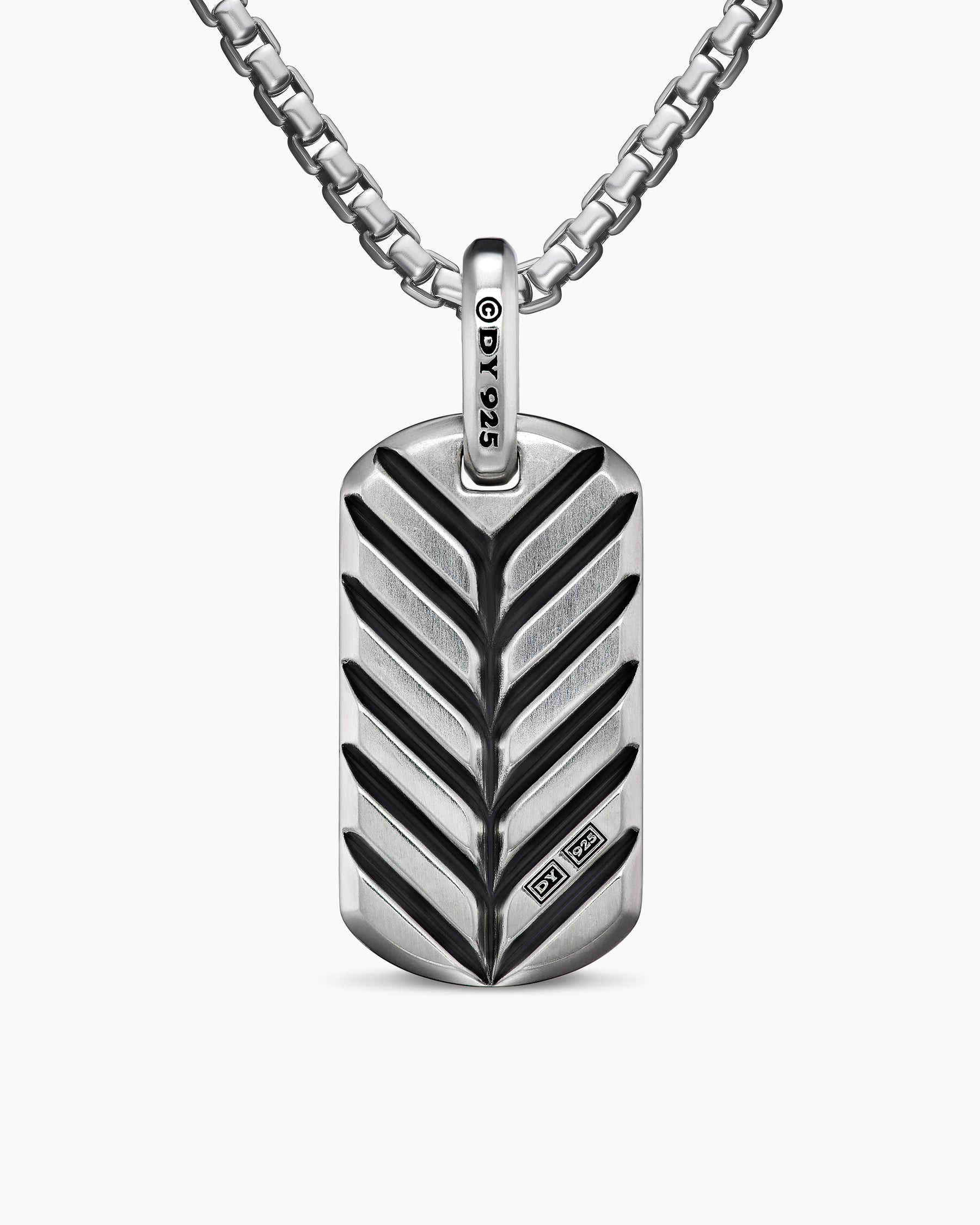 Chevron Tag in Sterling Silver with Turquoise, 27mm - Image 4