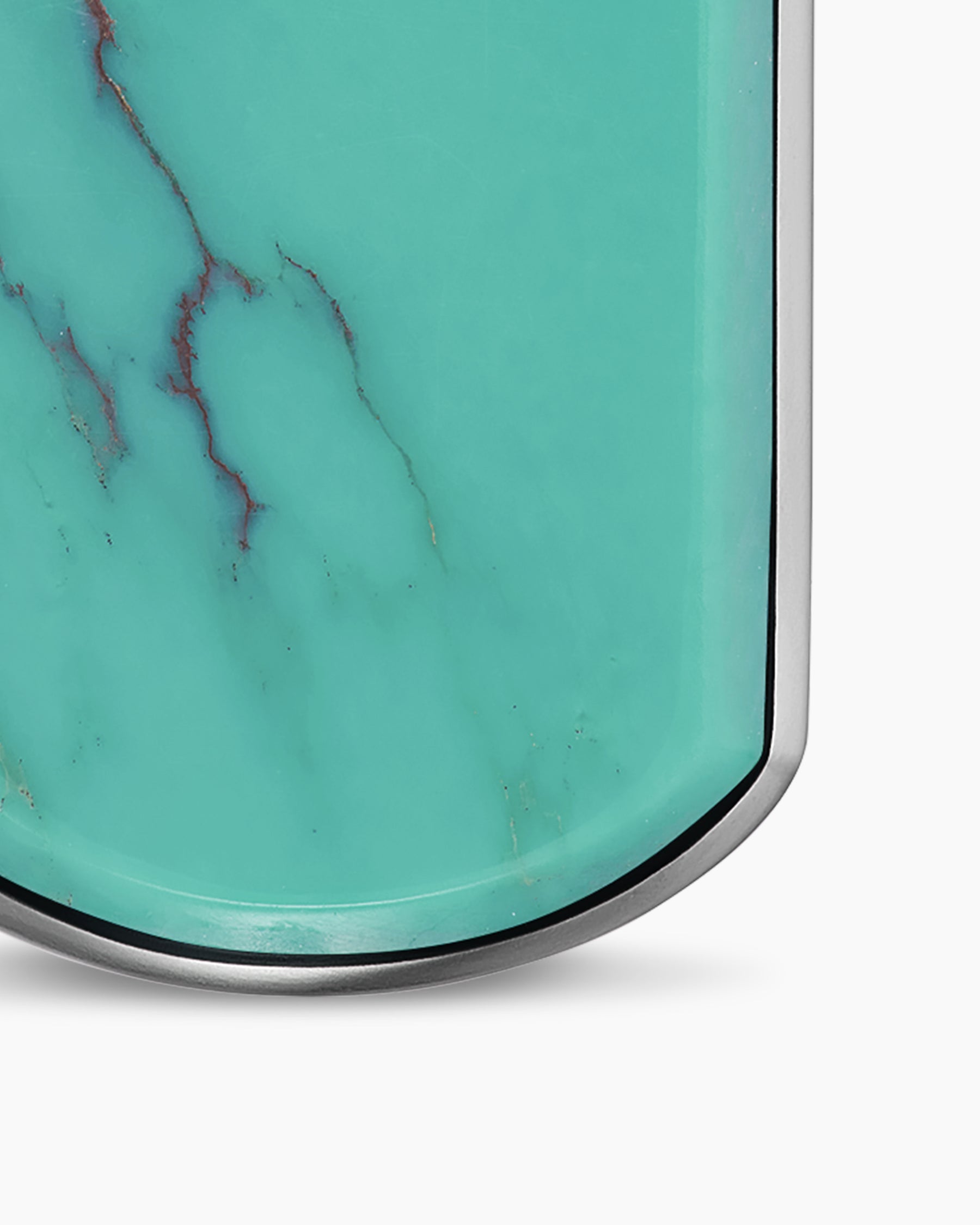 Chevron Tag in Sterling Silver with Turquoise, 27mm - Image 5