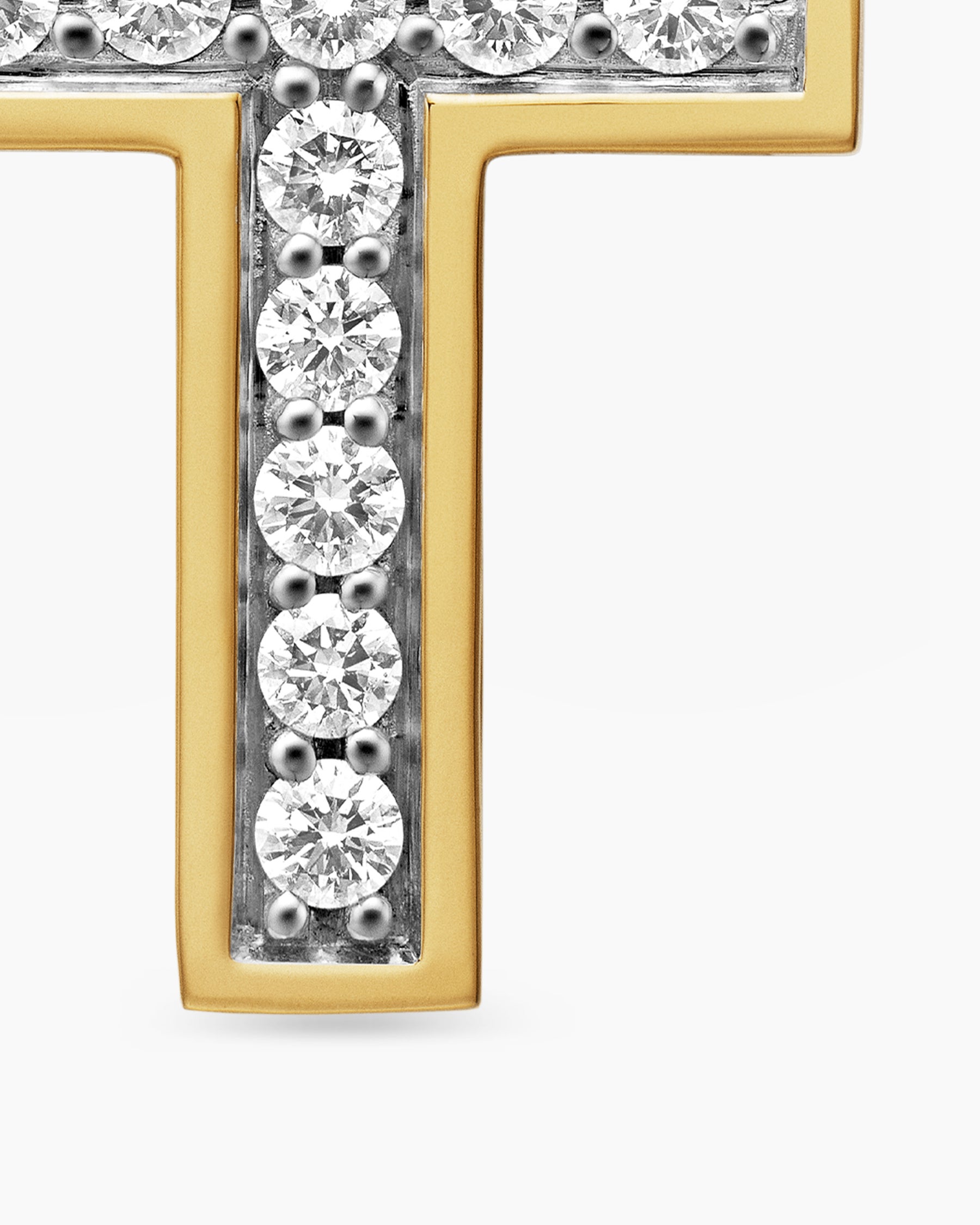 Pavé Cross Pendant in 18K Yellow Gold with Diamonds, 23mm - Image 5