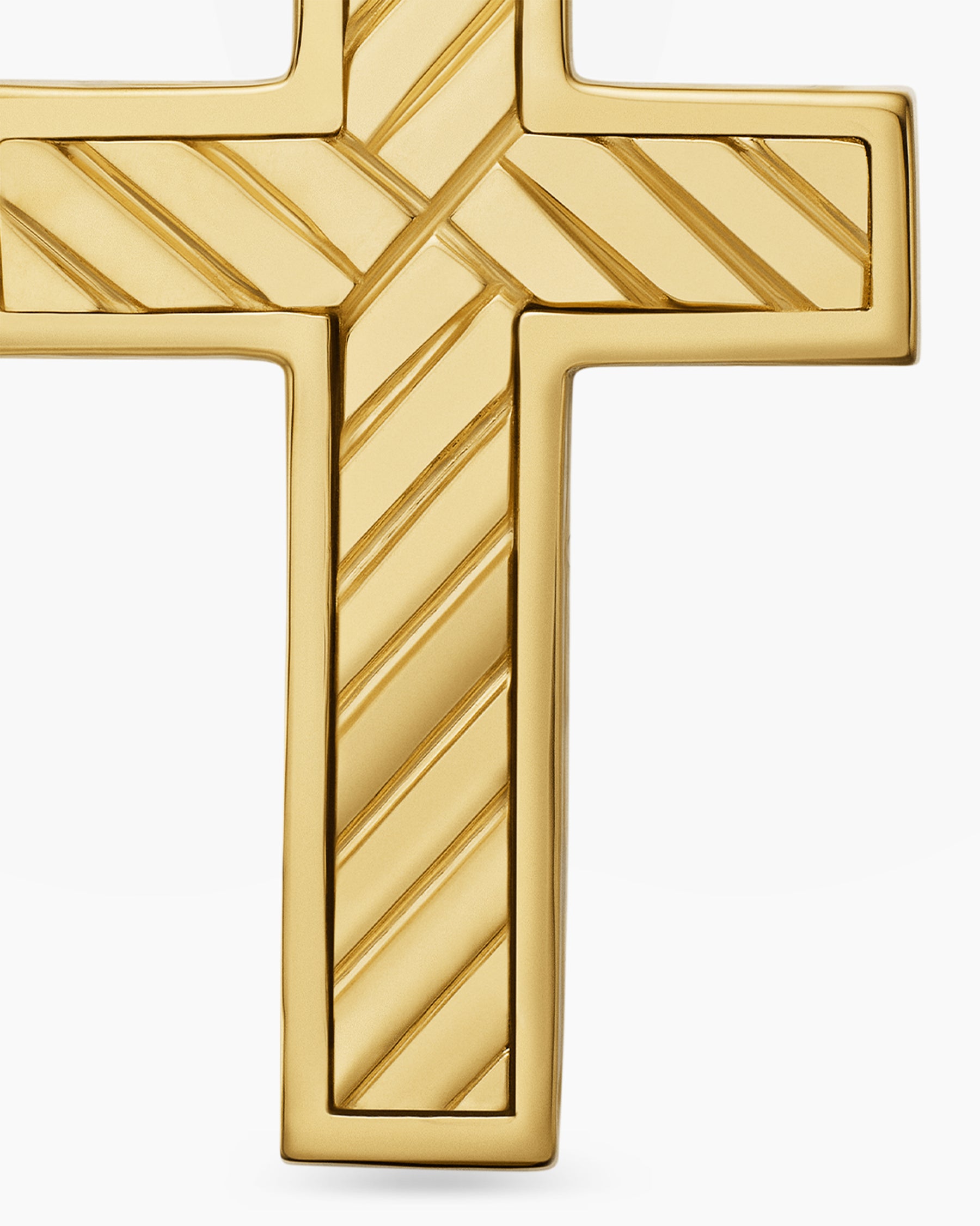 Pavé Cross Pendant in 18K Yellow Gold with Diamonds, 23mm - Image 6