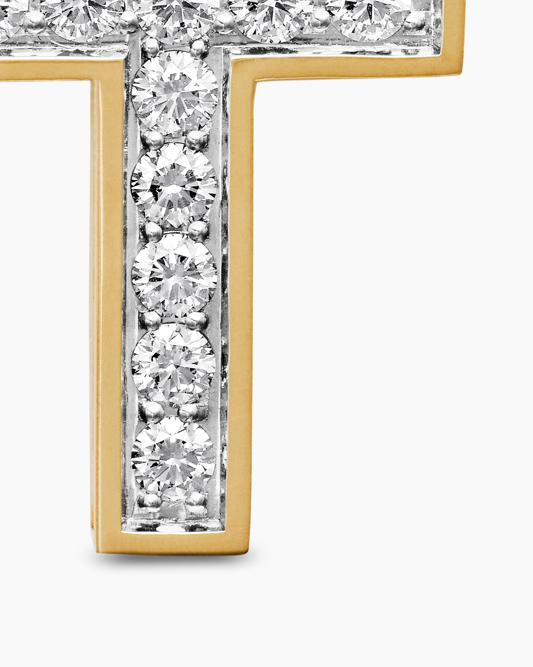 Pavé Cross Pendant in 18K Yellow Gold with Diamonds, 28mm - Image 5