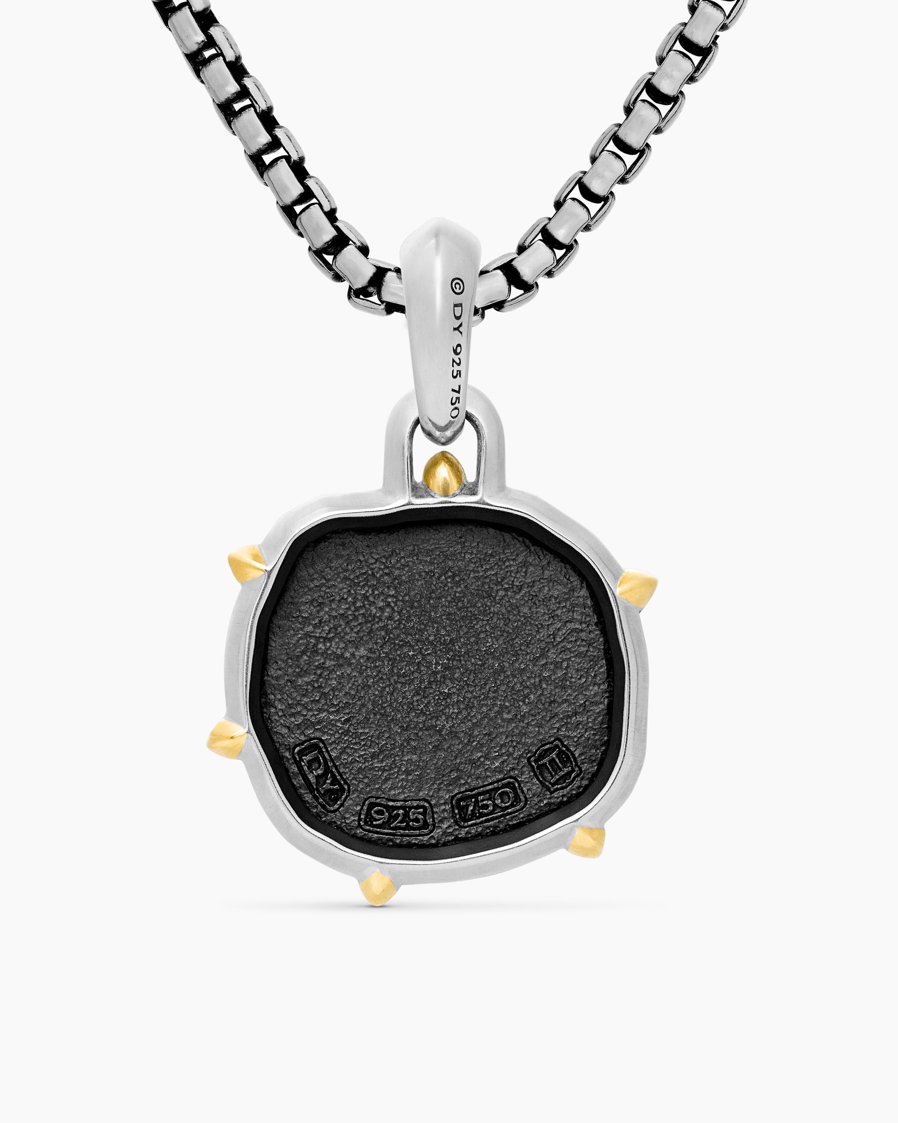 Gemini Amulet in Sterling Silver with 18K Yellow Gold, 23mm - Image 4