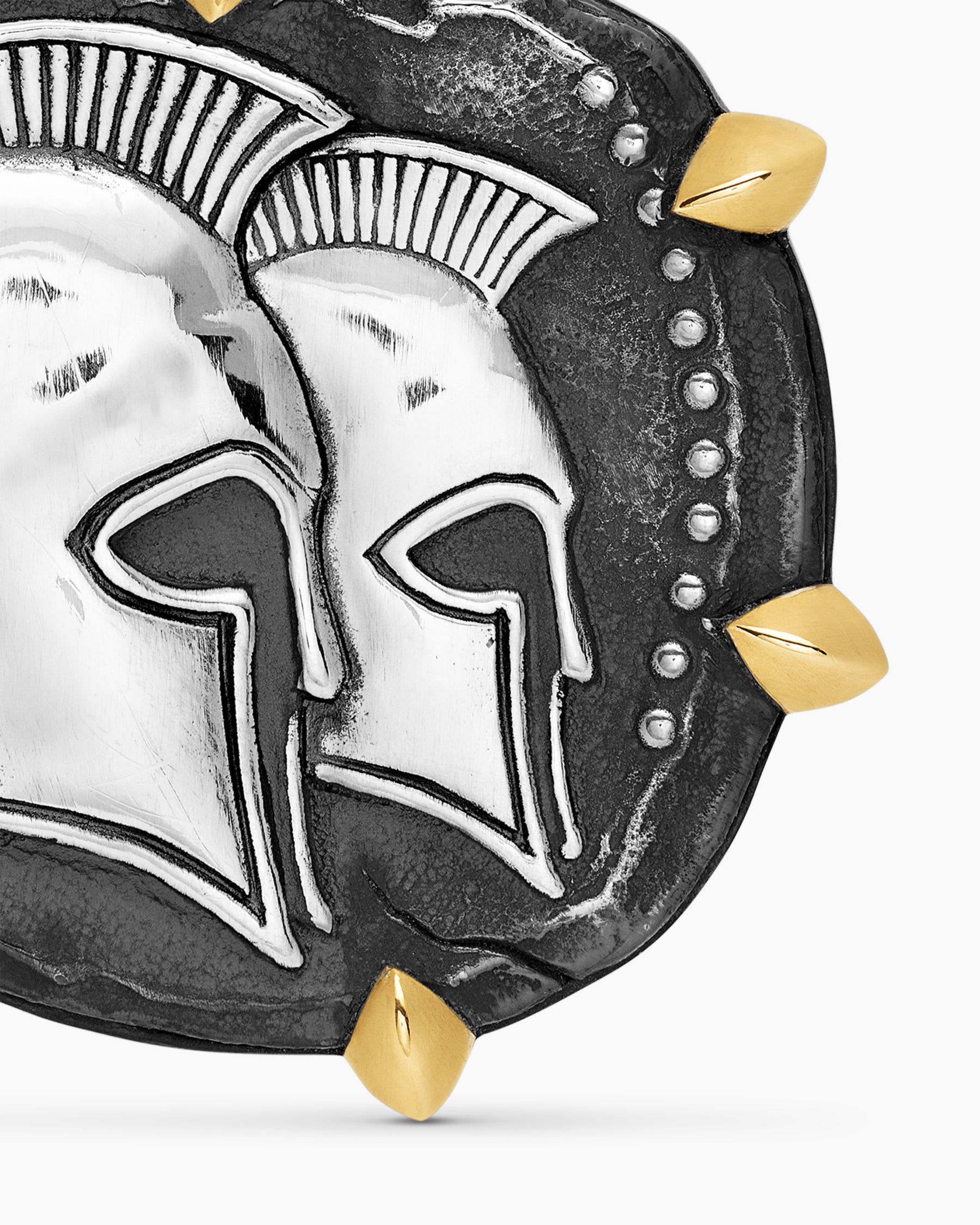 Gemini Amulet in Sterling Silver with 18K Yellow Gold, 23mm - Image 5