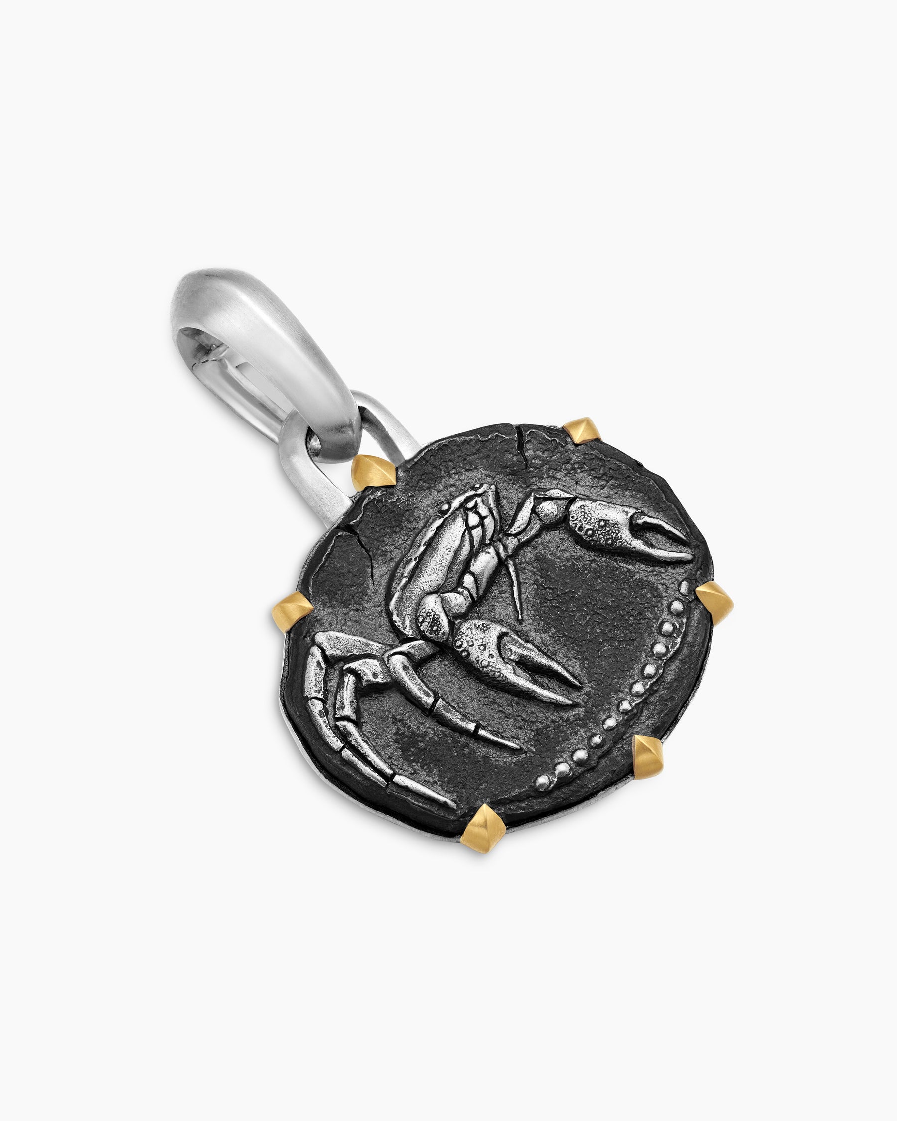 Cancer Amulet in Sterling Silver with 18K Yellow Gold, 23mm - Image 3