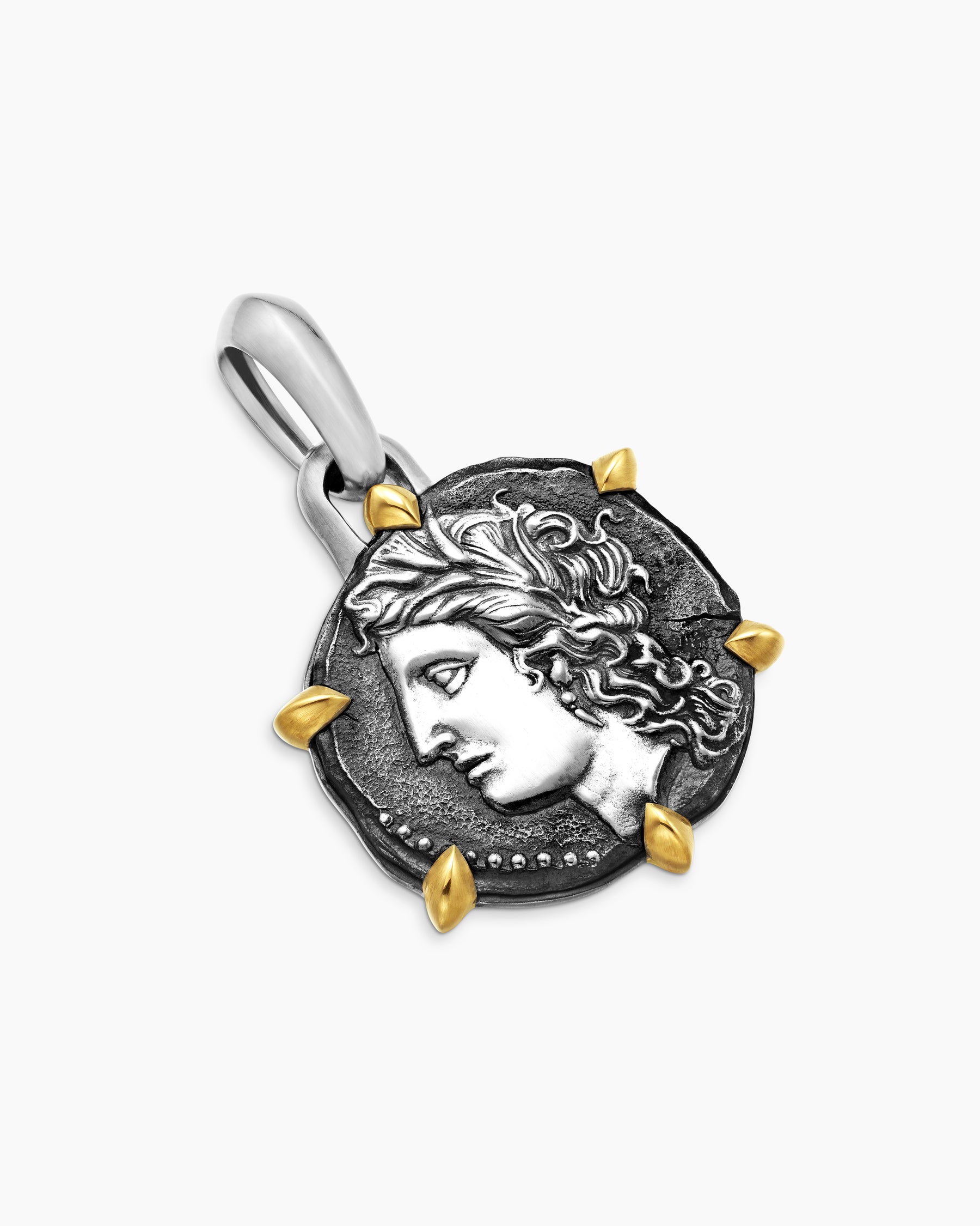 Virgo Amulet in Sterling Silver with 18K Yellow Gold, 23mm - Image 3