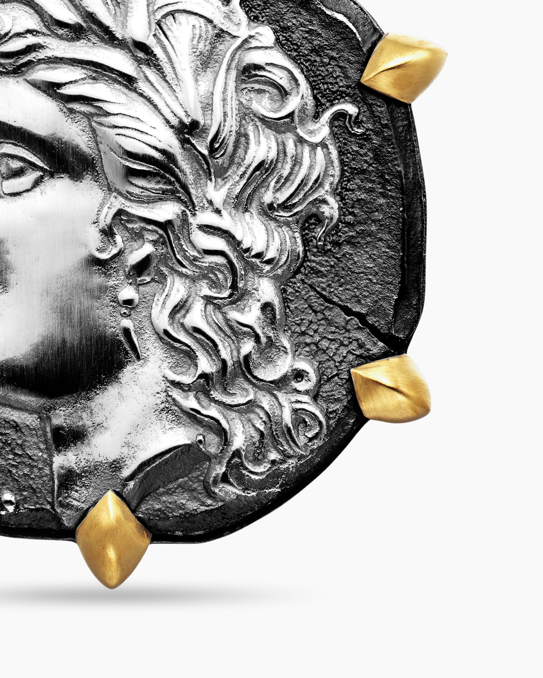 Virgo Amulet in Sterling Silver with 18K Yellow Gold, 23mm - Image 5