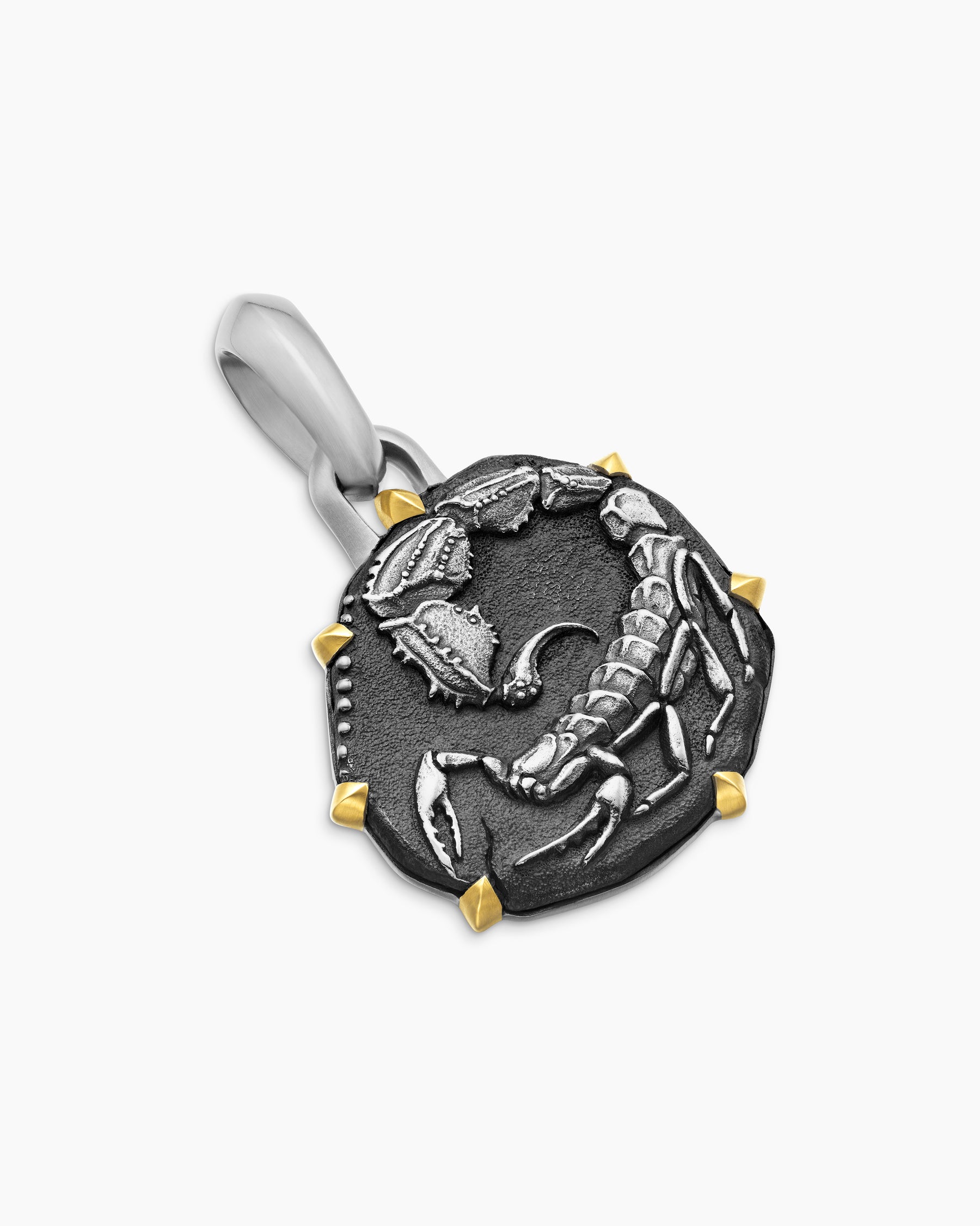Scorpio Amulet in Sterling Silver with 18K Yellow Gold, 23mm - Image 3