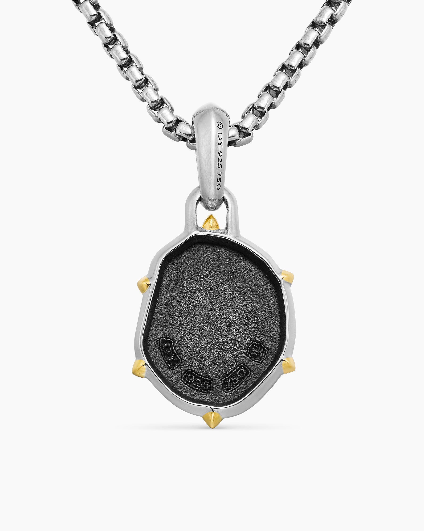Capricorn Amulet in Sterling Silver with 18K Yellow Gold, 23mm - Image 4
