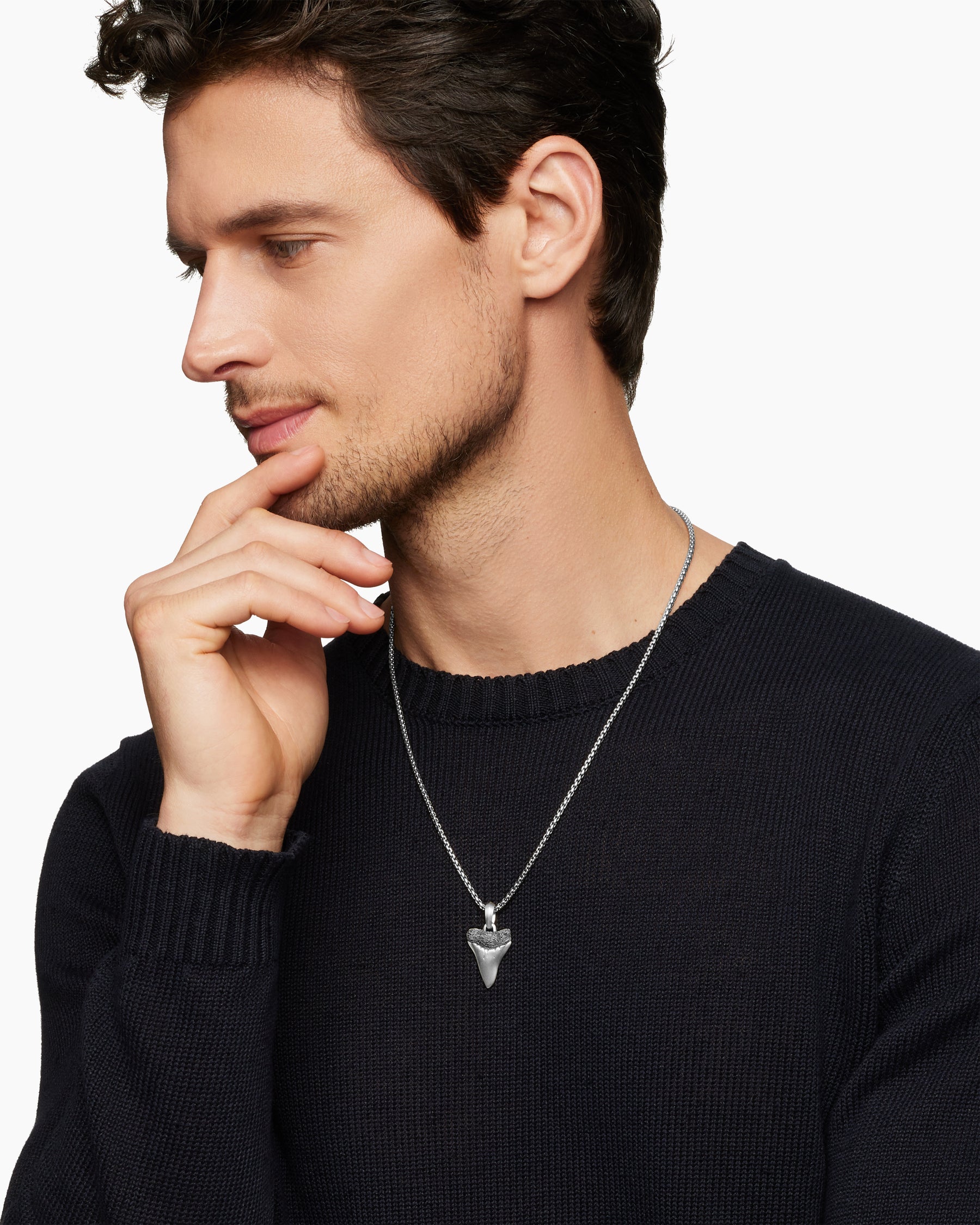 Alternative view of Shark Tooth Amulet in Sterling Silver, 25.8mm