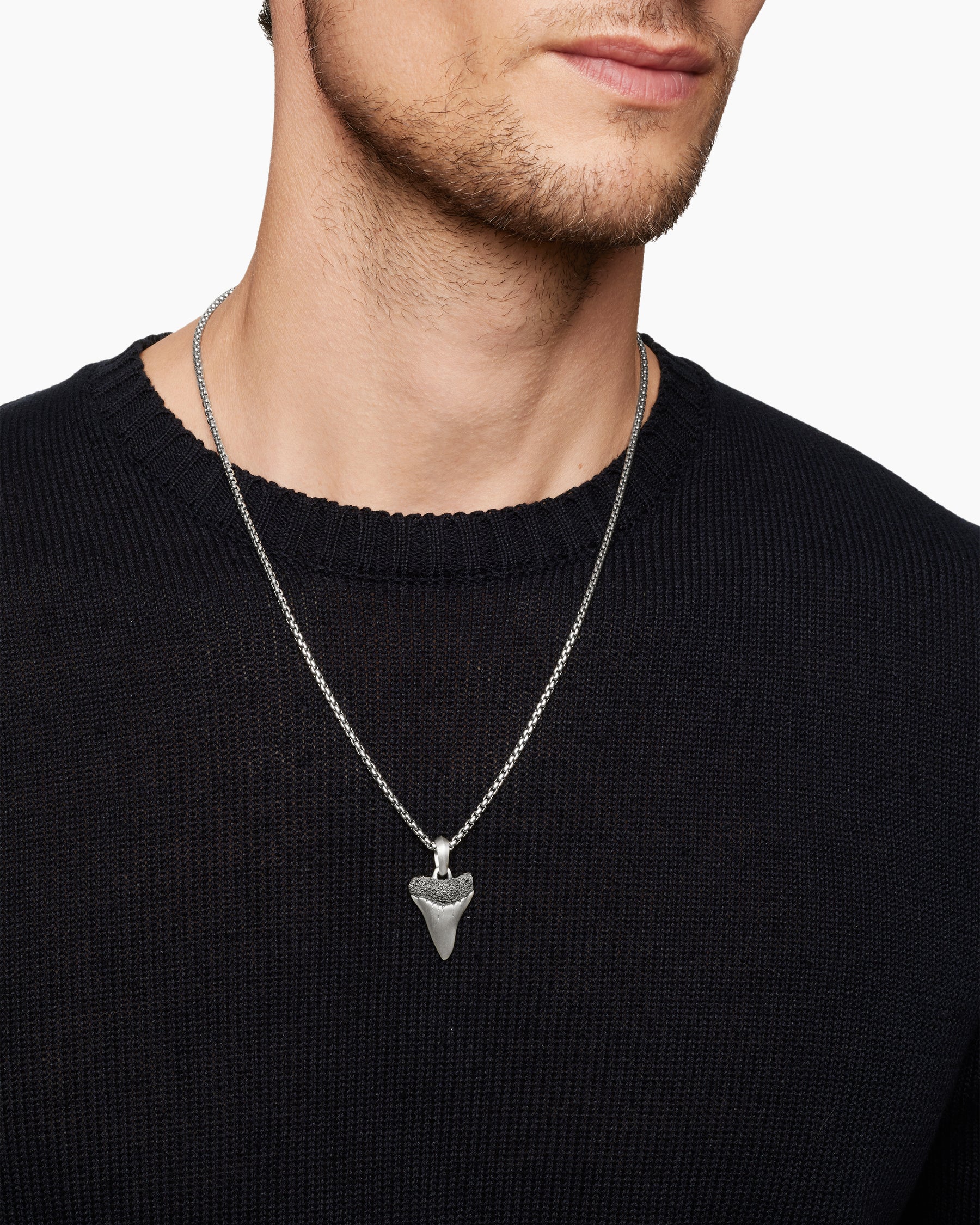 Shark Tooth Amulet in Sterling Silver, 25.8mm - Image 7