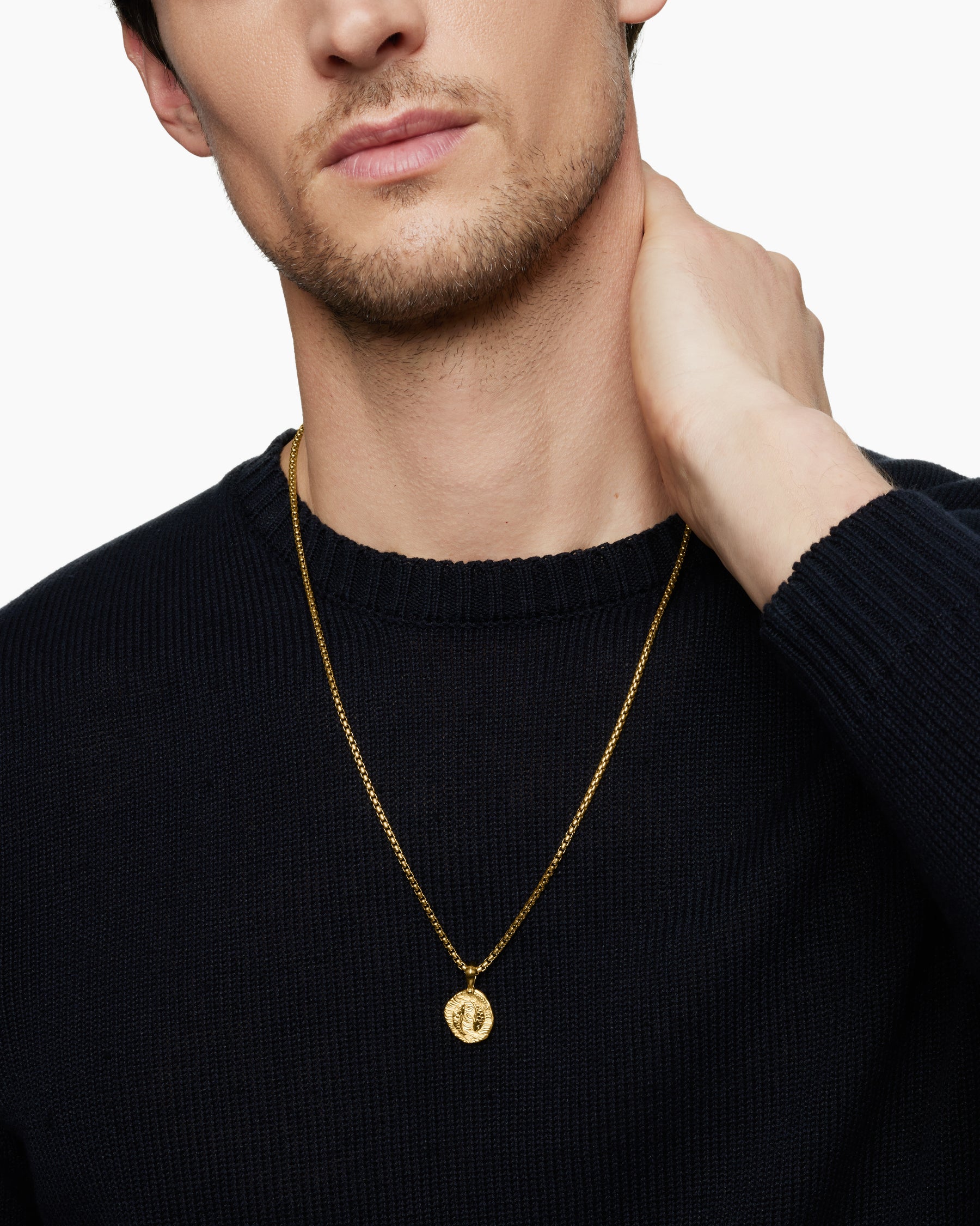 Pisces Amulet in 18K Yellow Gold, 17mm - Image 7