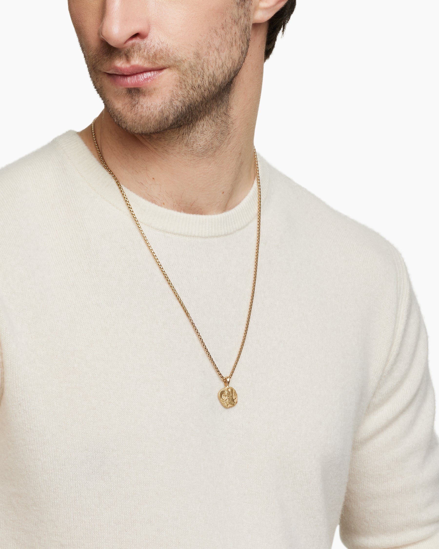 Alternative view of Aries Amulet in 18K Yellow Gold, 17mm