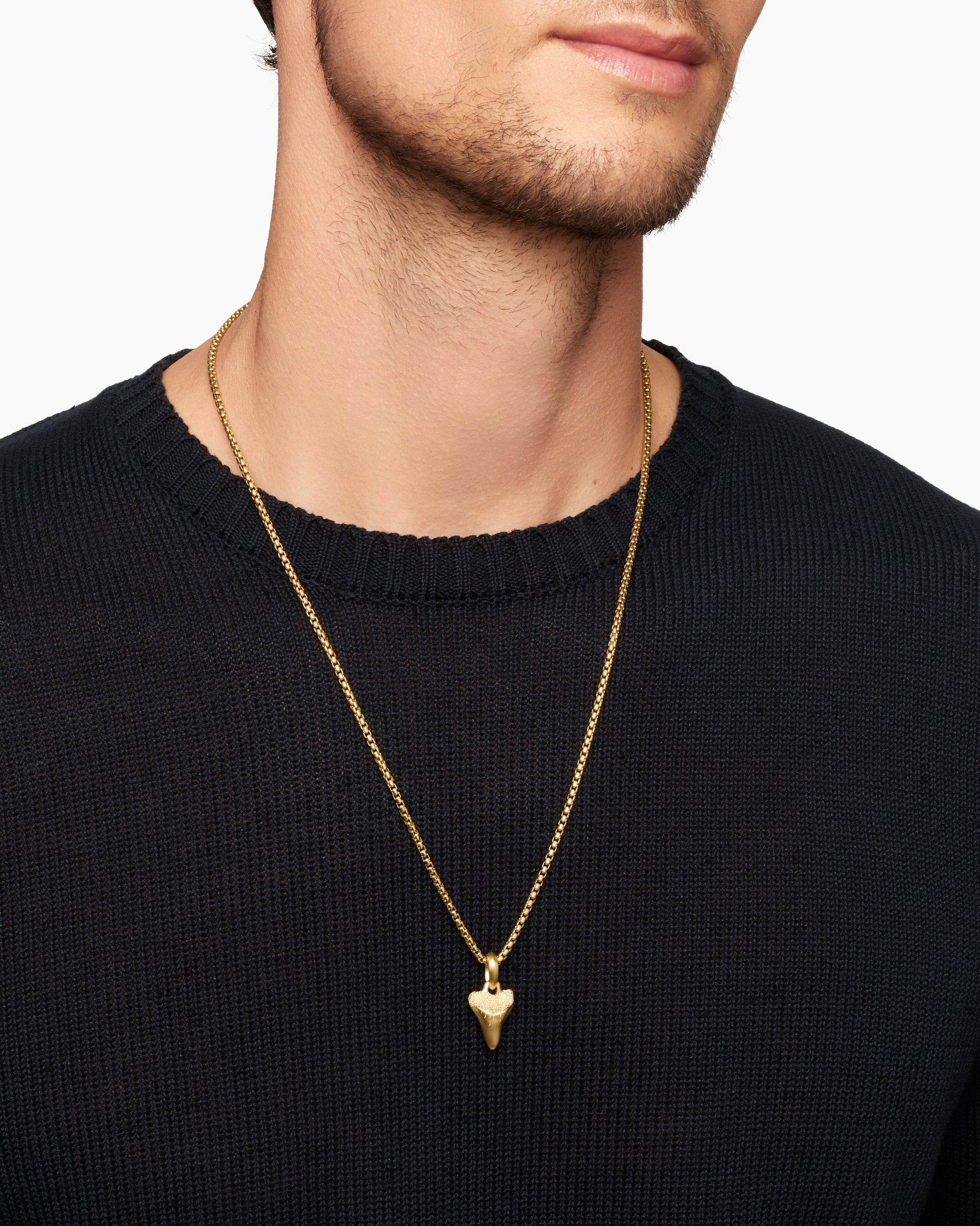 Shark Tooth Amulet in 18K Yellow Gold, 17mm - Image 7