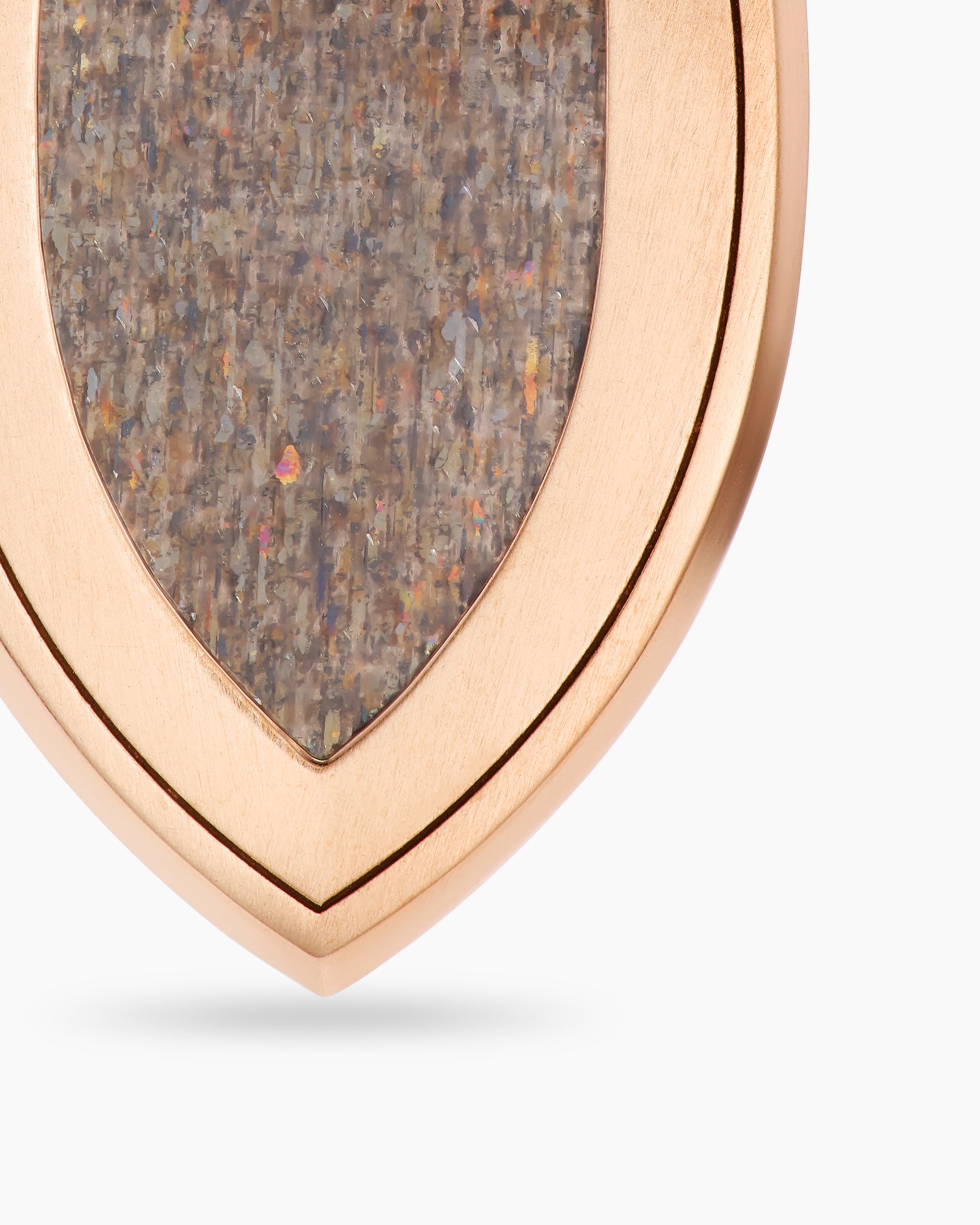 Shield Amulet in 18K Rose Gold with Black Sun Stone and Cognac Diamonds, 27mm - Image 6