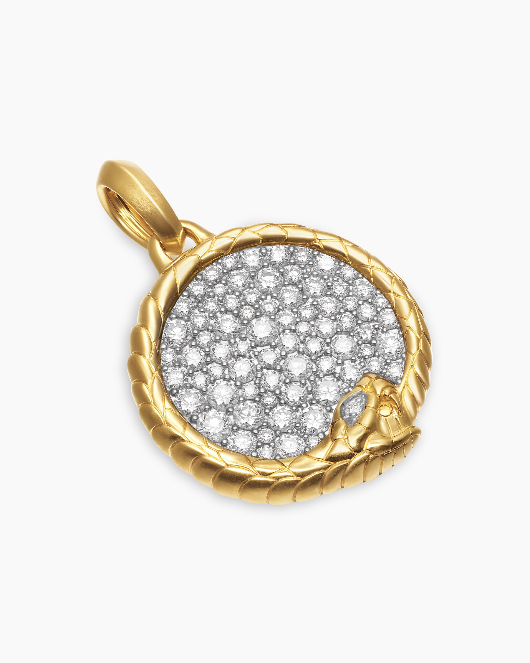 Ouroboros Amulet in 18K Yellow Gold with Diamonds, 25mm - Image 3