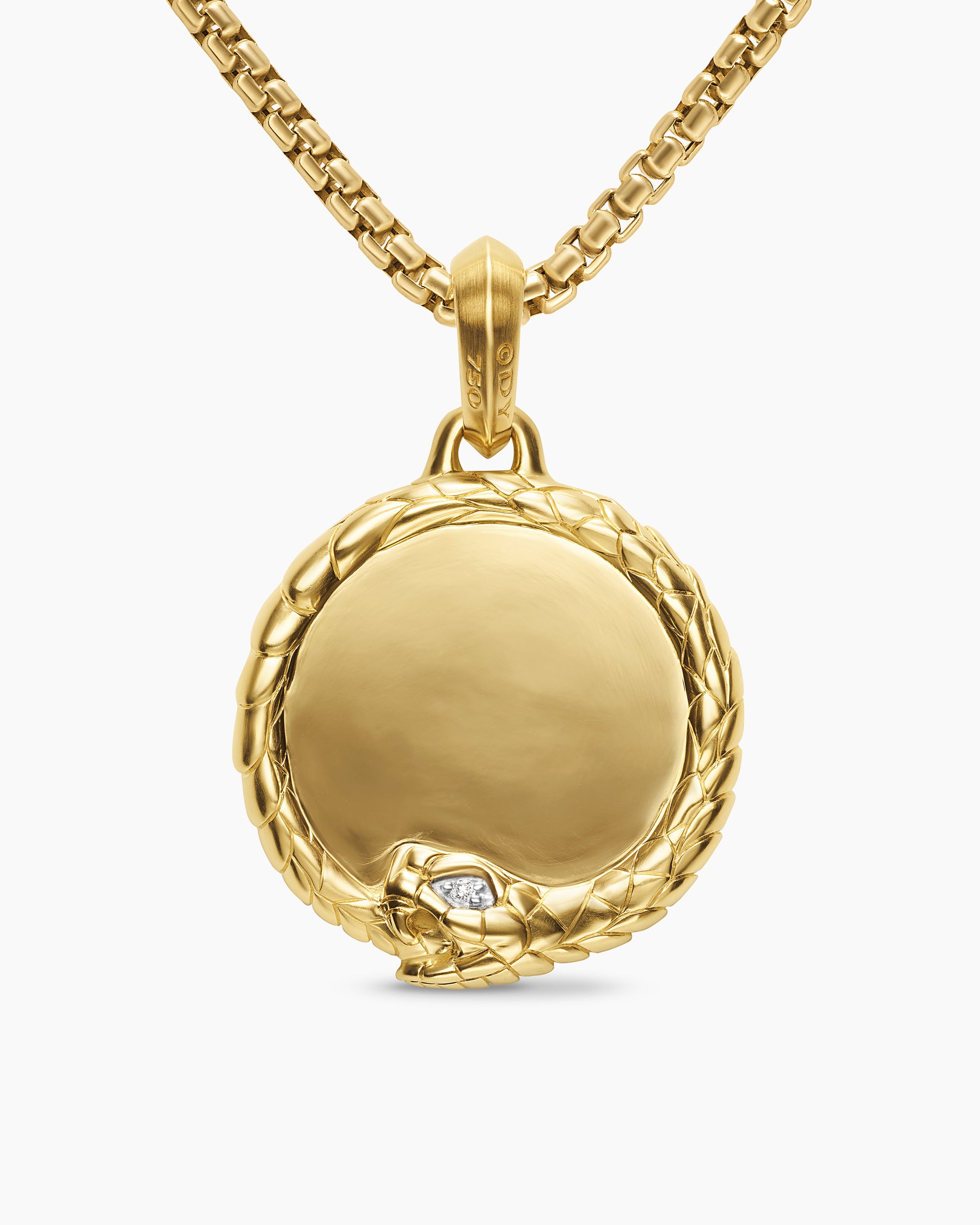Ouroboros Amulet in 18K Yellow Gold with Diamonds, 25mm - Image 4