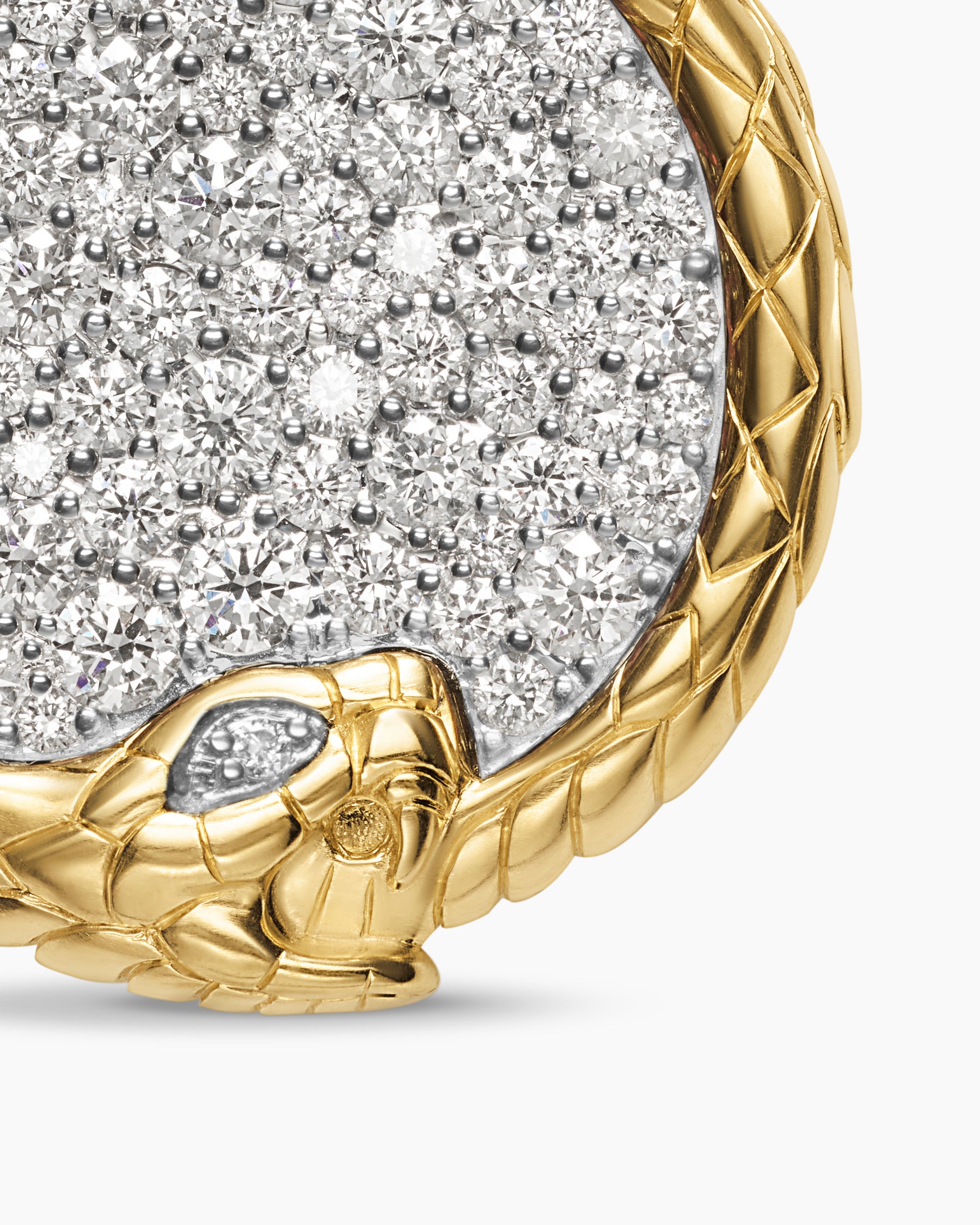Ouroboros Amulet in 18K Yellow Gold with Diamonds, 25mm - Image 5