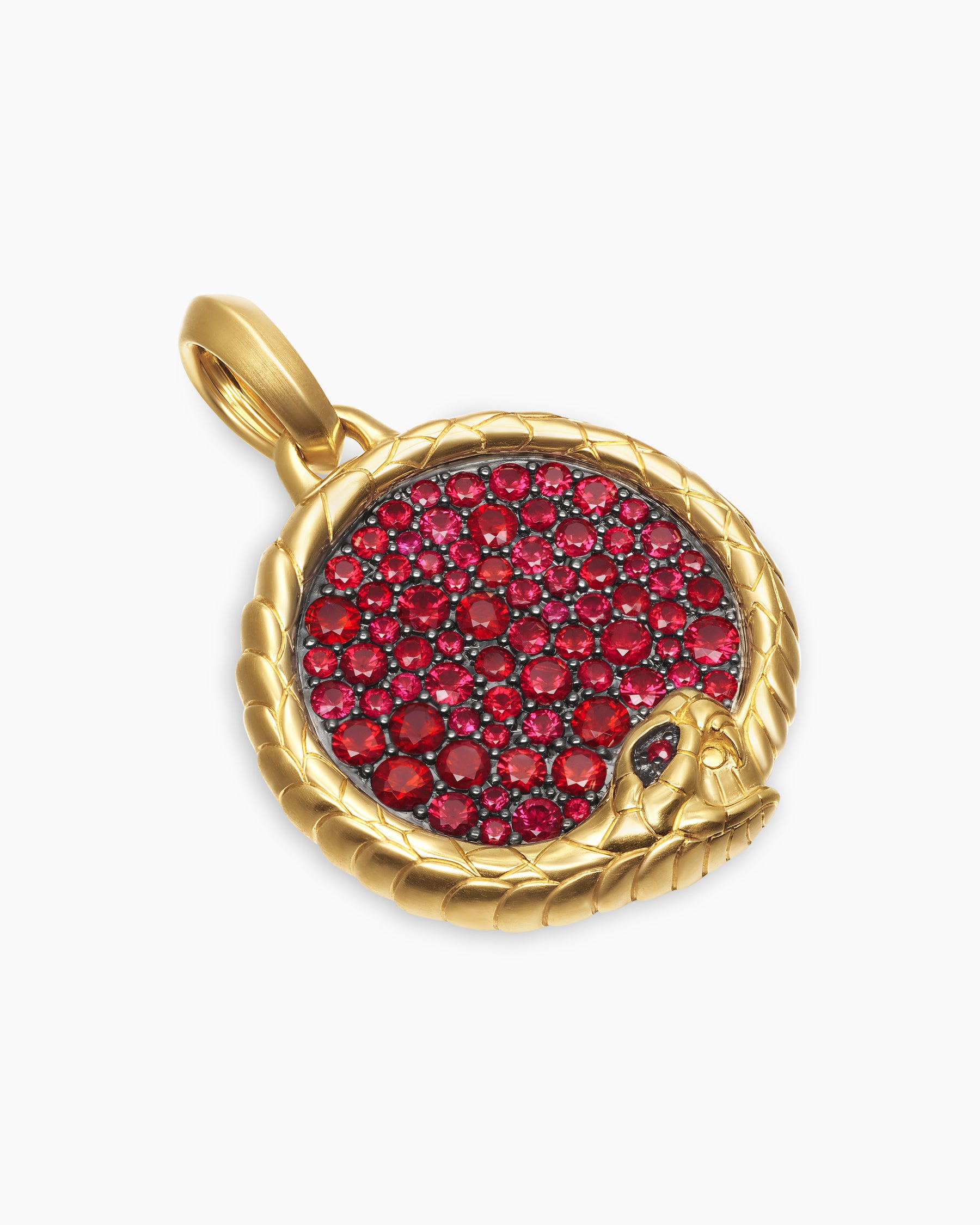 Ouroboros Amulet in 18K Yellow Gold with Rubies, 25mm - Image 3