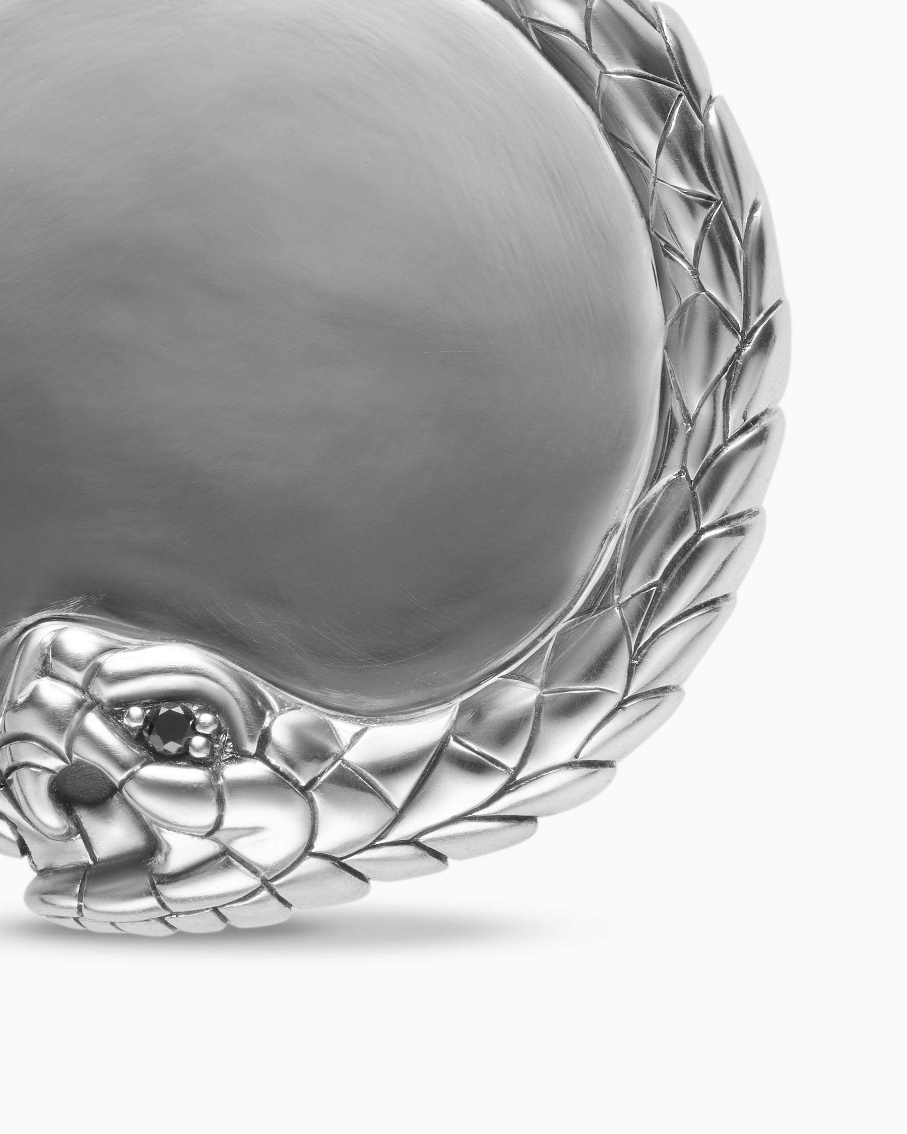Ouroboros Amulet in Sterling Silver with Black Diamonds, 25mm - Image 6