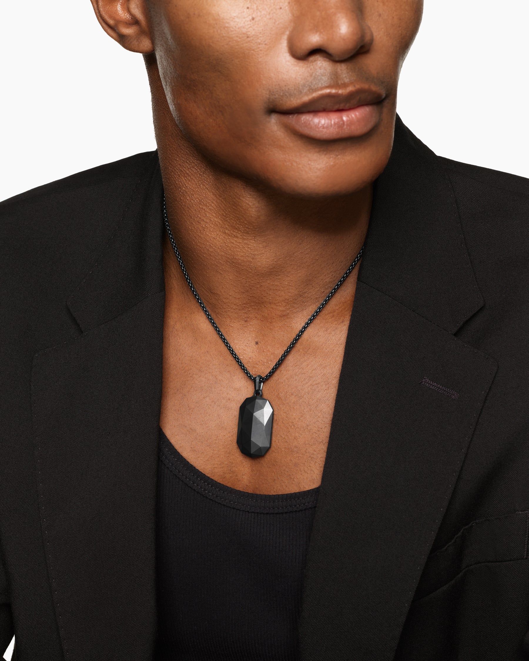 Faceted Amulet in Black Titanium, 36.3mm - Image 2
