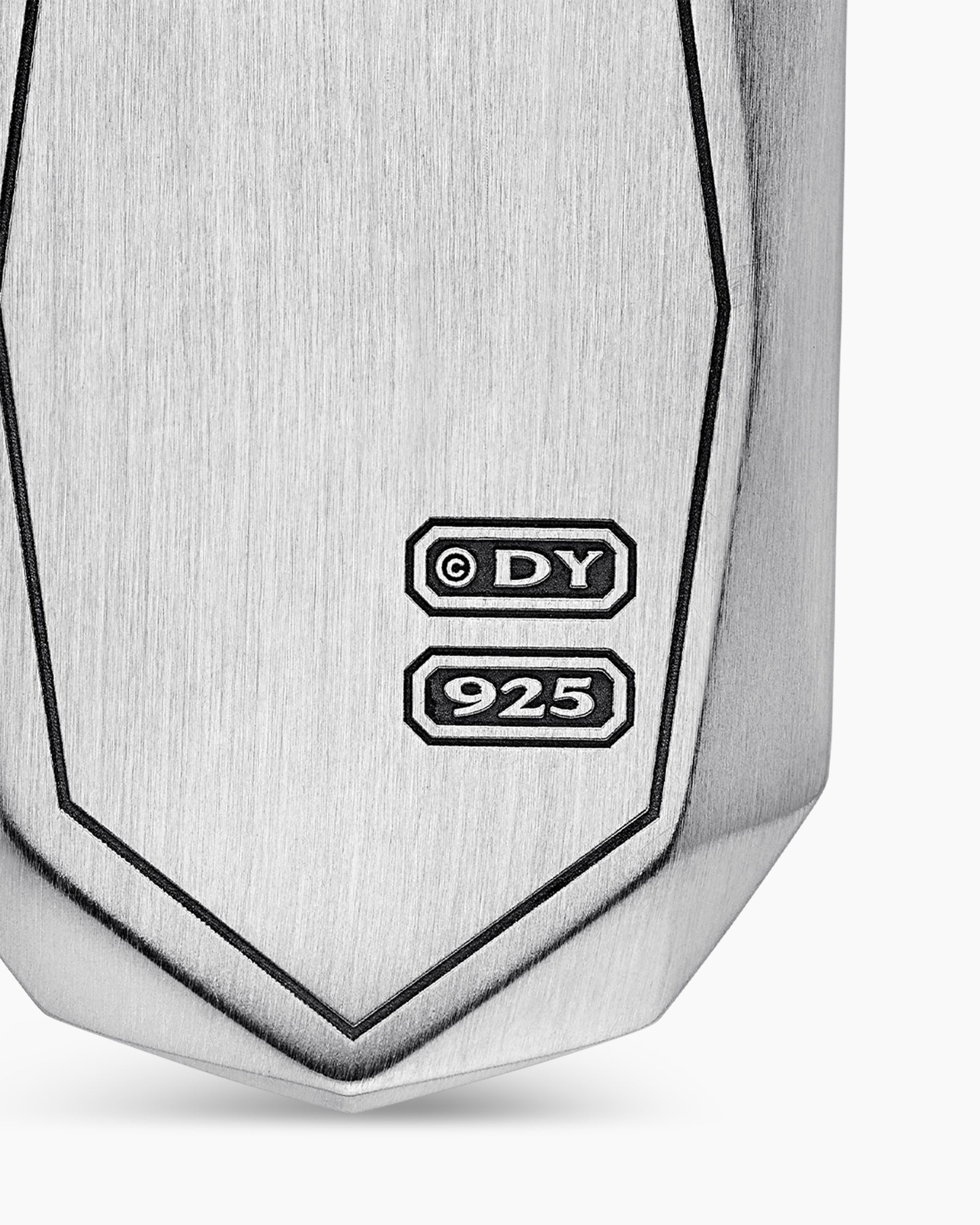 Faceted Amulet in Sterling Silver with Black Diamonds, 36.3mm - Image 6