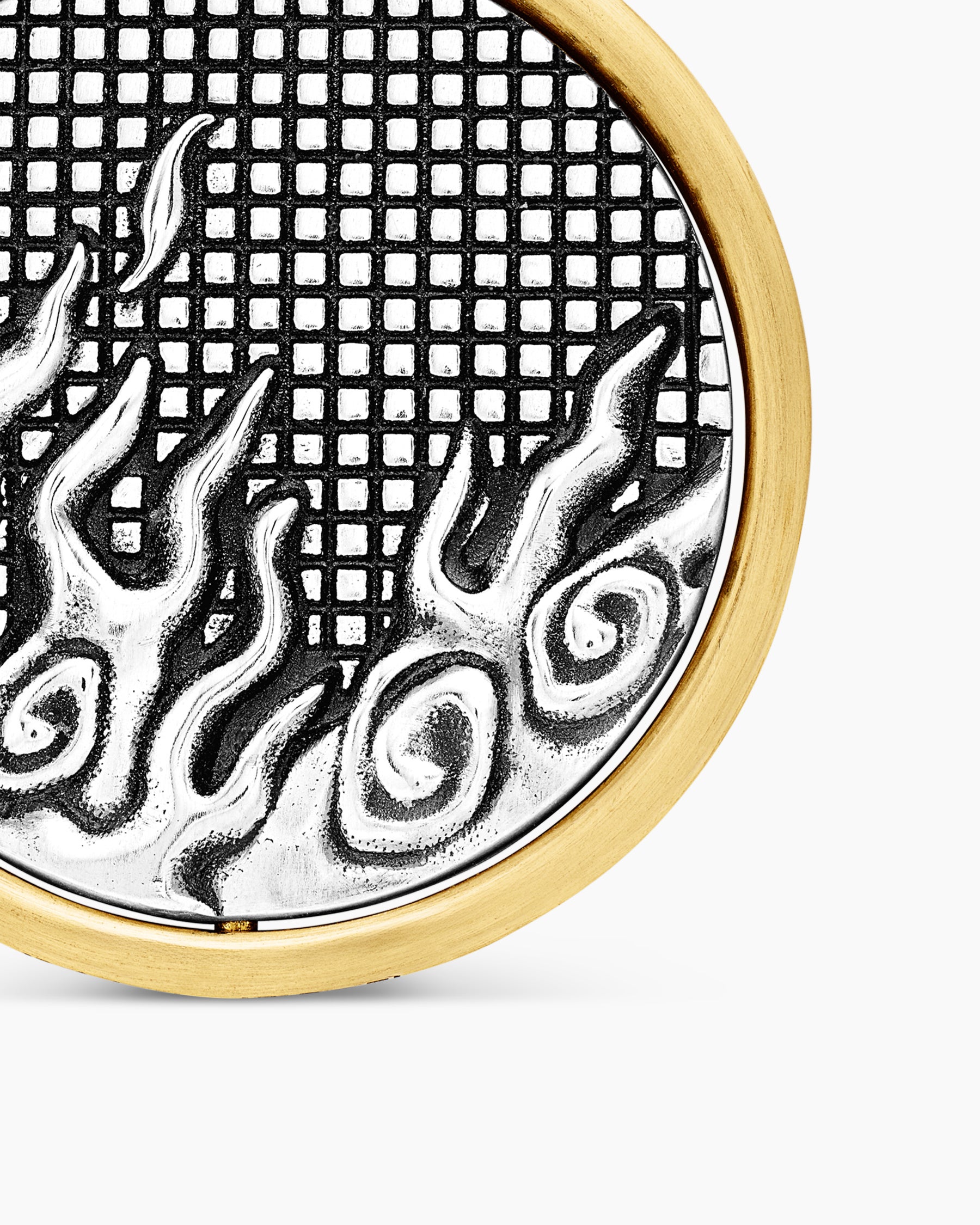 Water and Fire Duality Amulet in Sterling Silver with 18K Yellow Gold, 24mm - Image 6
