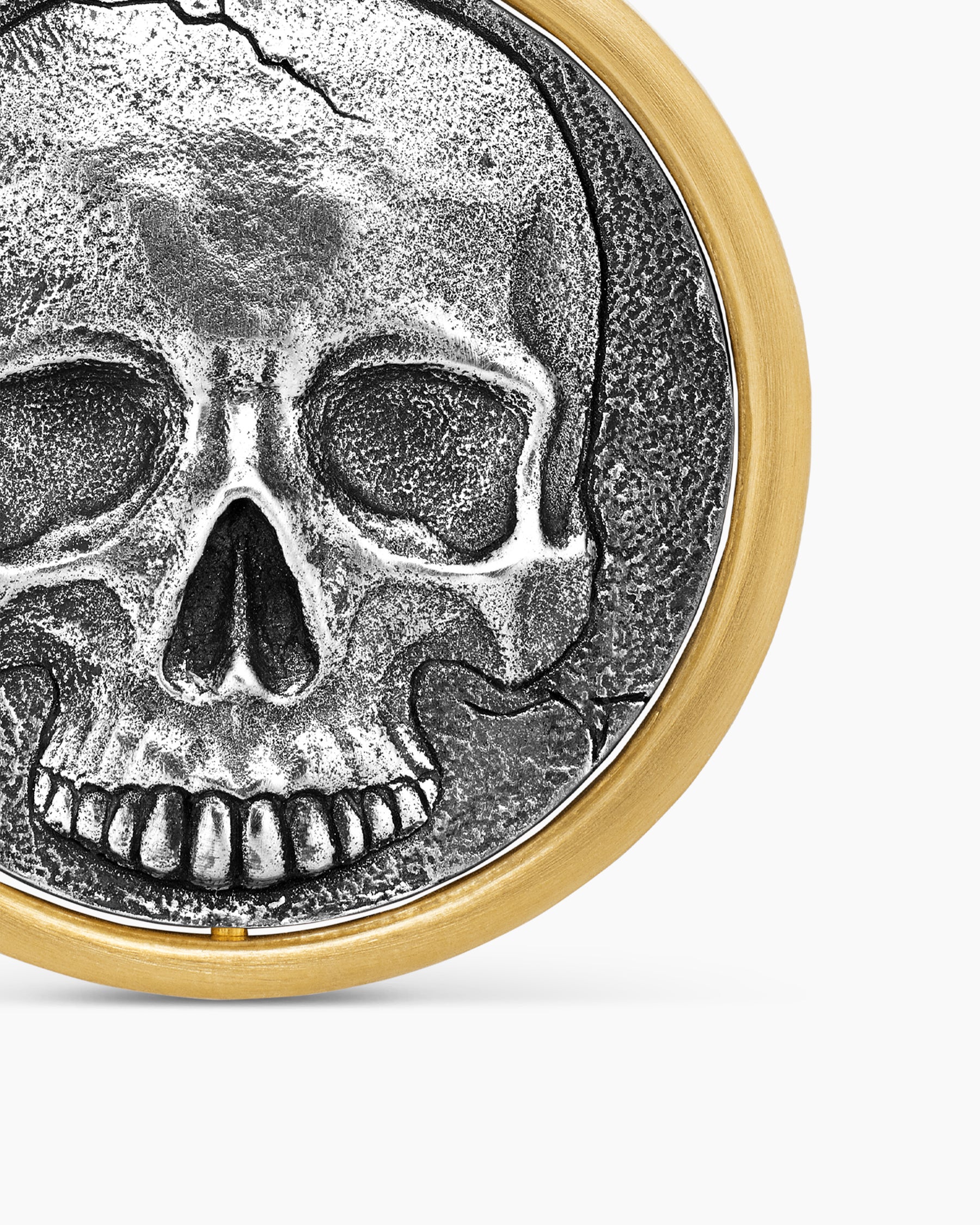 Life and Death Duality Amulet in Sterling Silver with 18K Yellow Gold, 24mm - Image 6