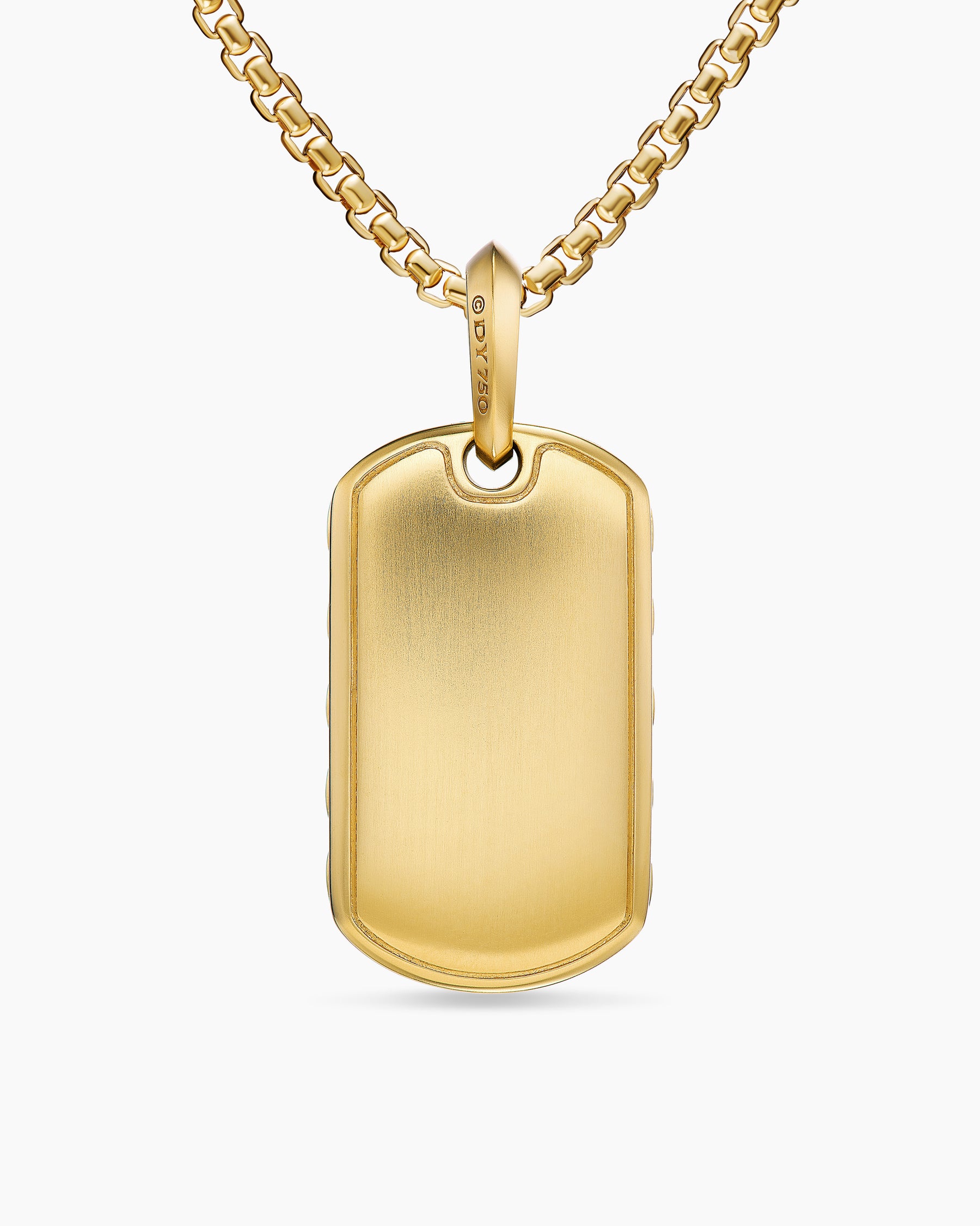 Sculpted Cable Tag in 18K Yellow Gold, 27mm - Image 4