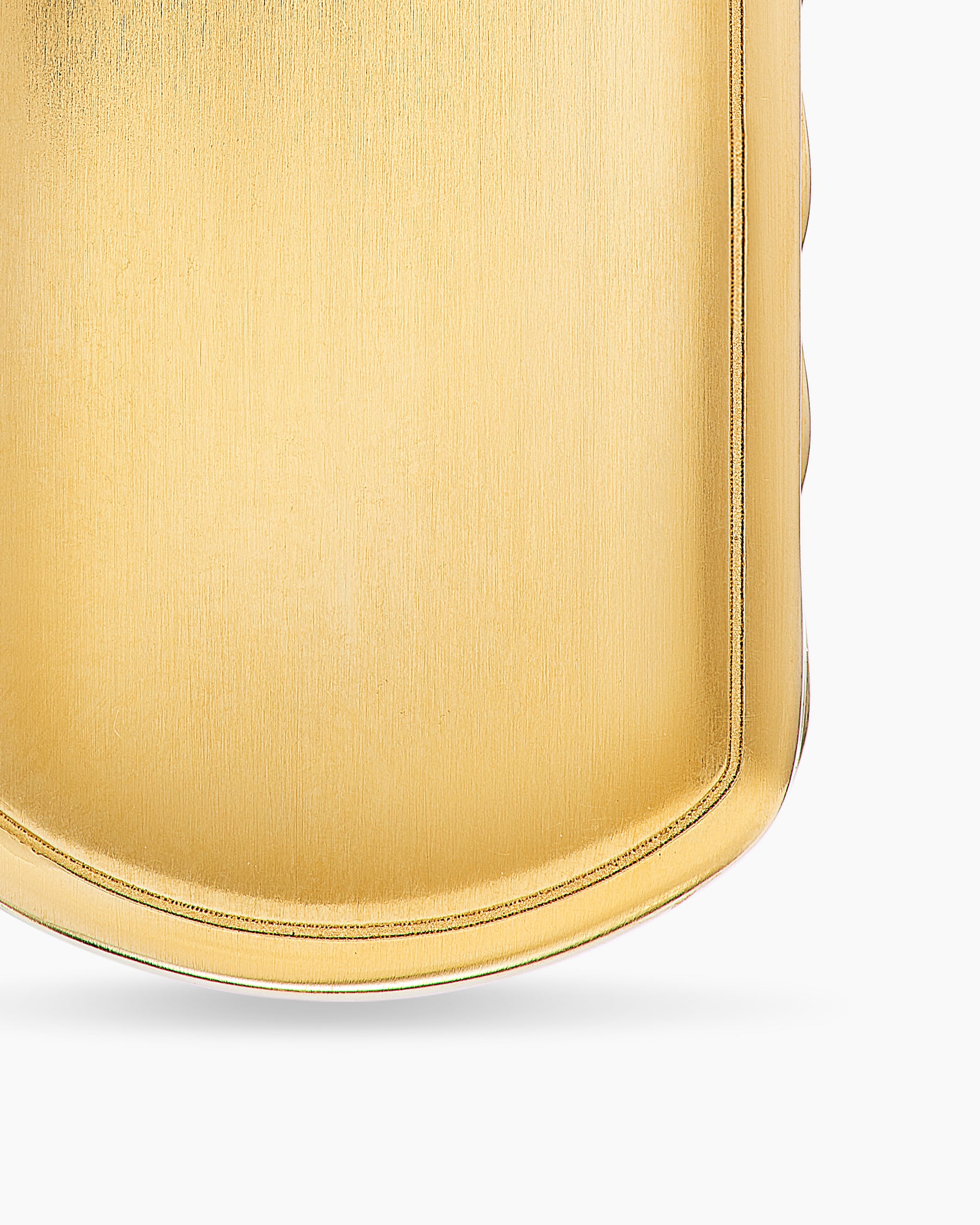 Sculpted Cable Tag in 18K Yellow Gold with Diamonds, 27mm - Image 6