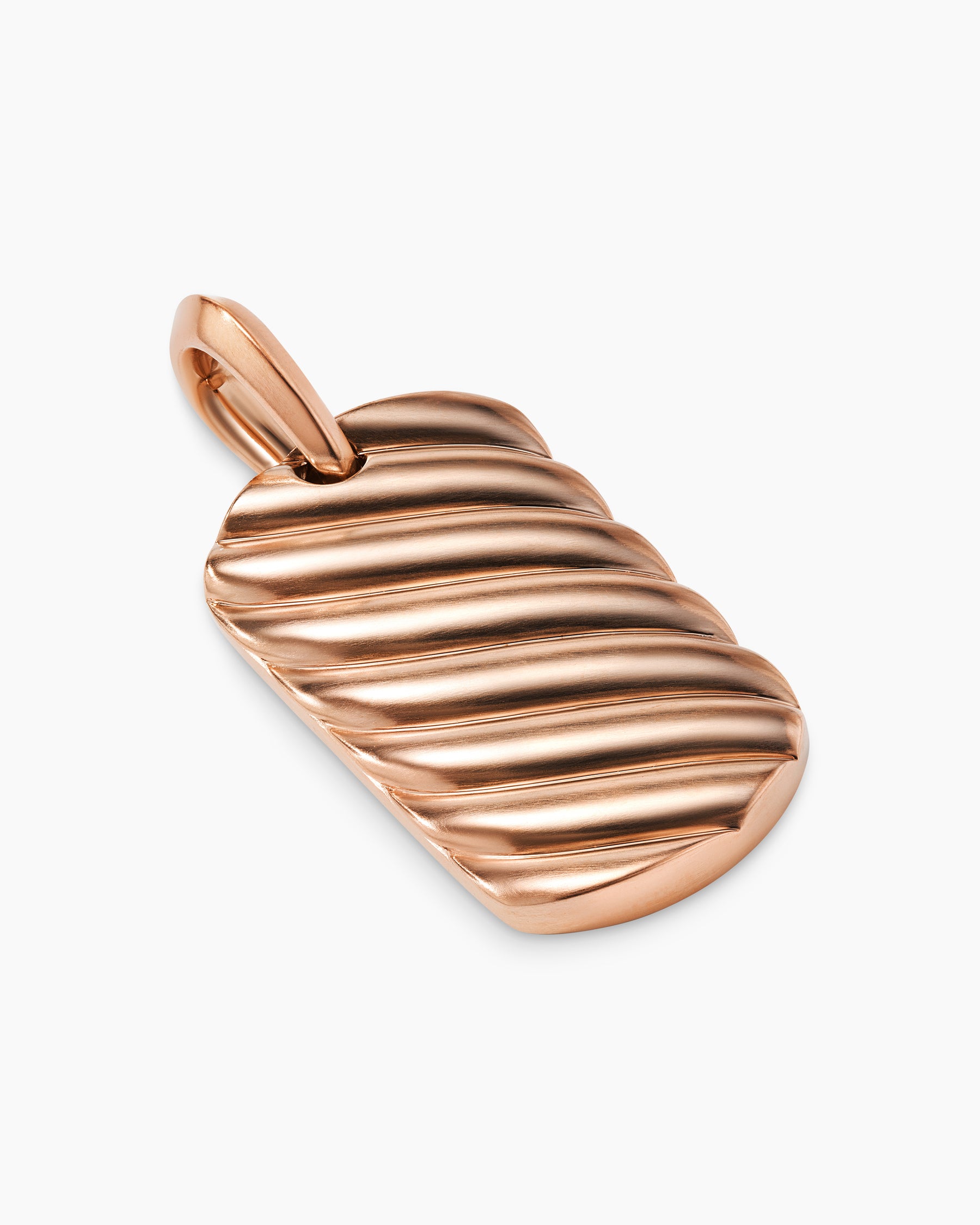 Sculpted Cable Tag in 18K Rose Gold, 27mm - Image 3