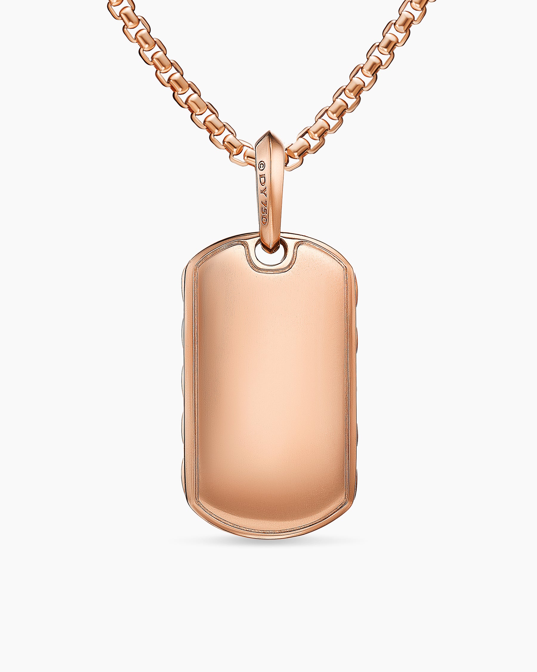 Sculpted Cable Tag in 18K Rose Gold, 27mm - Image 4