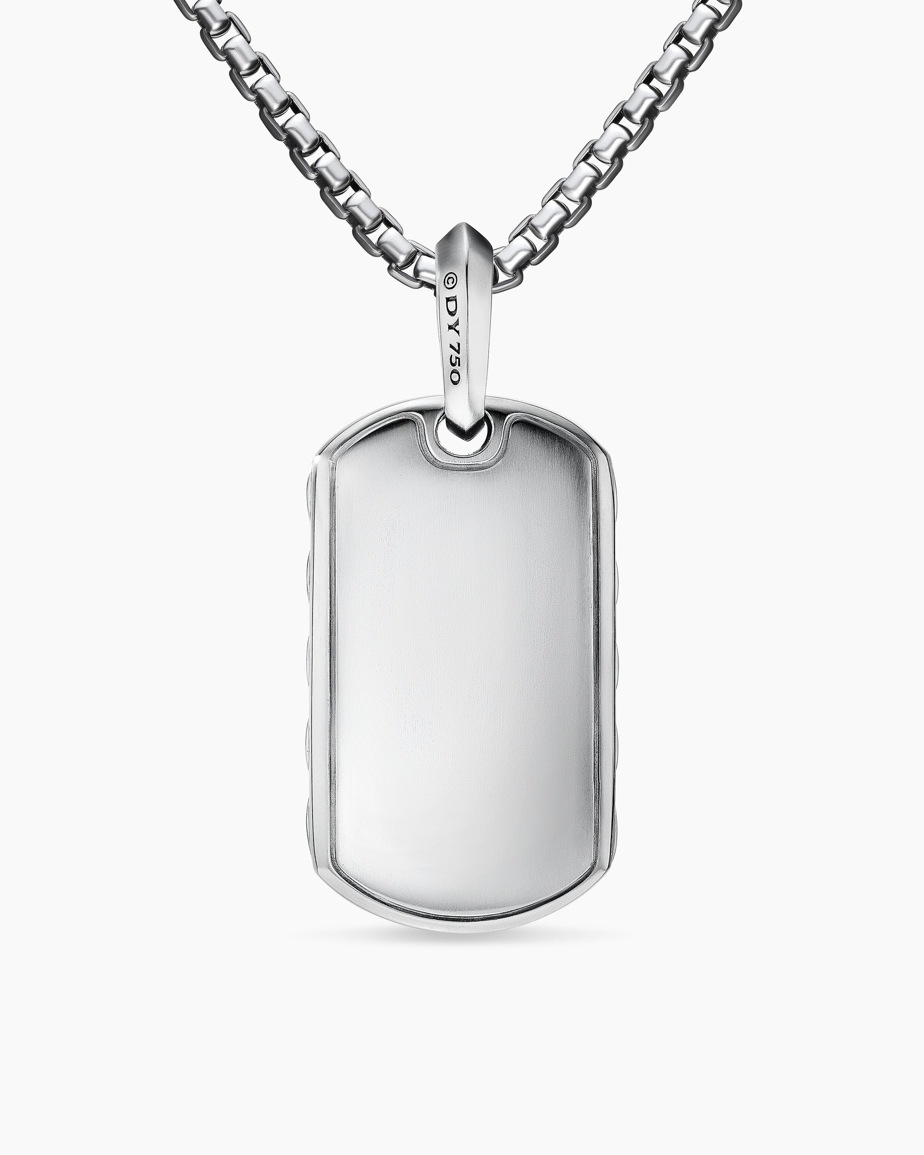 Sculpted Cable Tag in 18K White Gold, 27mm - Image 4