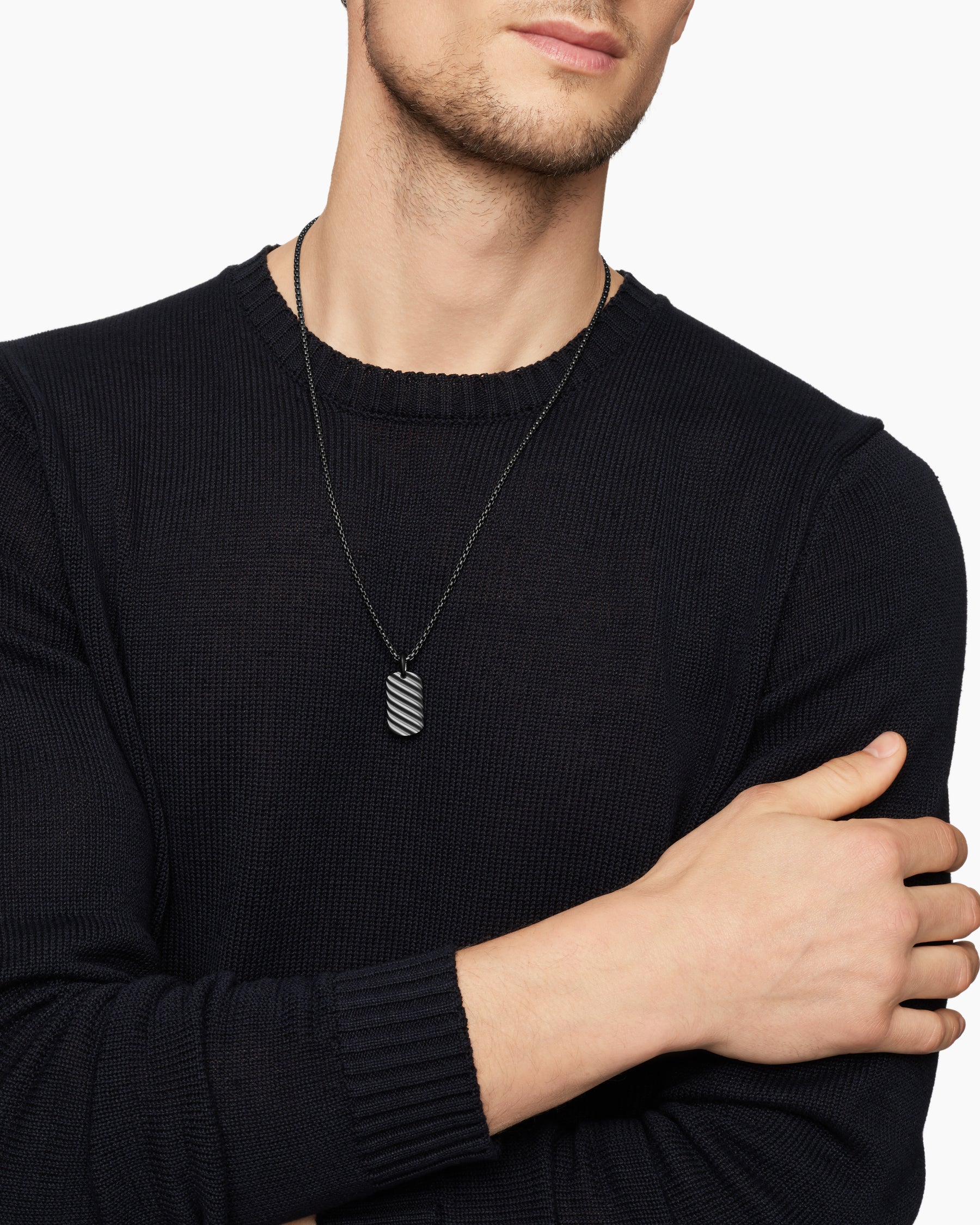 Sculpted Cable Tag in Black Titanium, 27mm - Image 7
