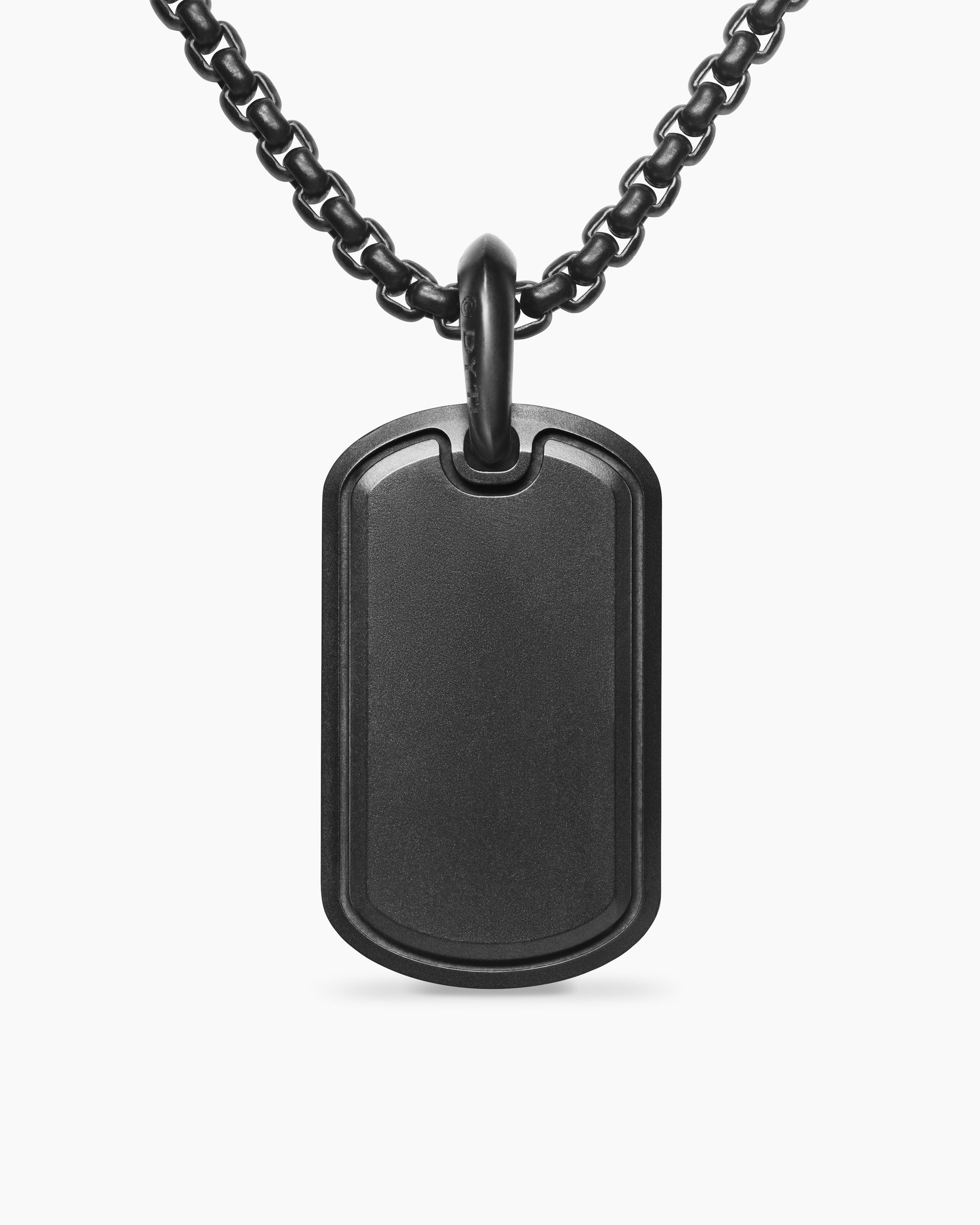 Sculpted Cable Tag in Black Titanium with Black Diamonds, 27mm - Image 4