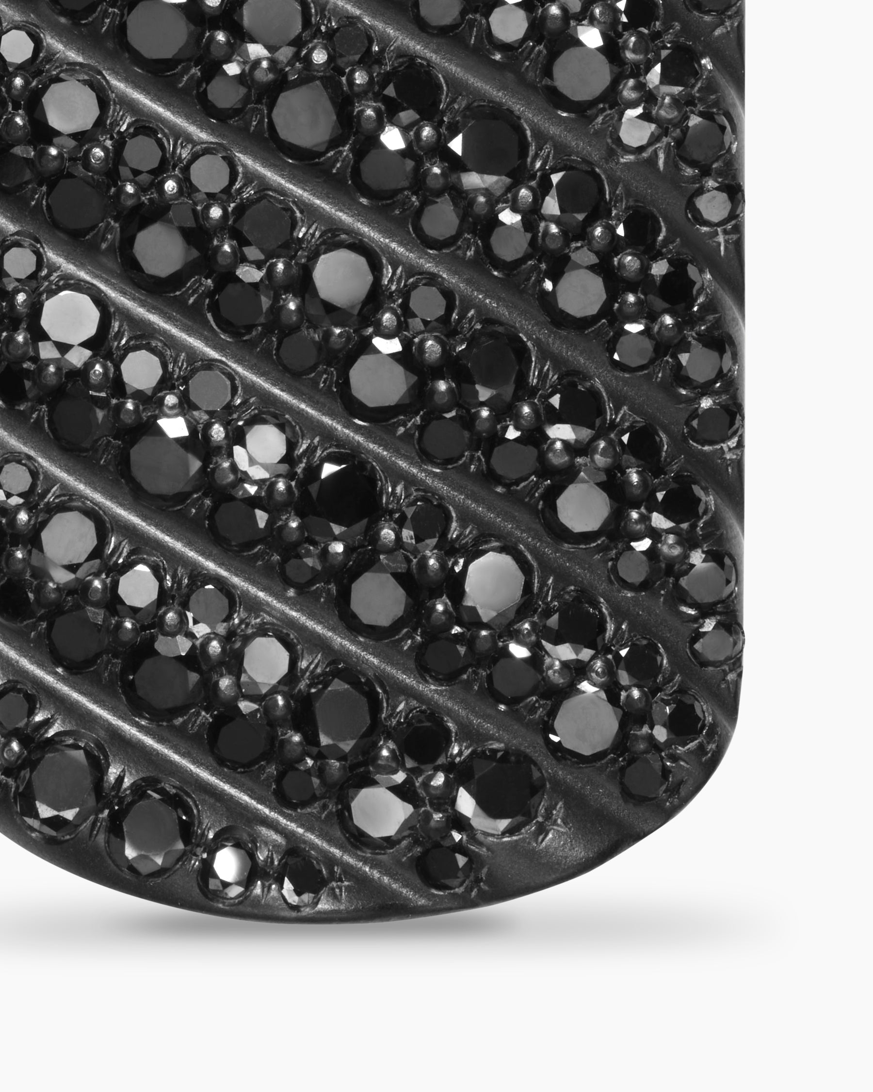 Sculpted Cable Tag in Black Titanium with Black Diamonds, 27mm - Image 5